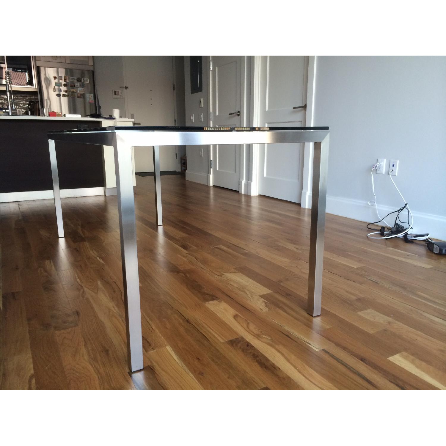 Room & Board Portica Home Glass Table with Stainless Steel Frame - image-2