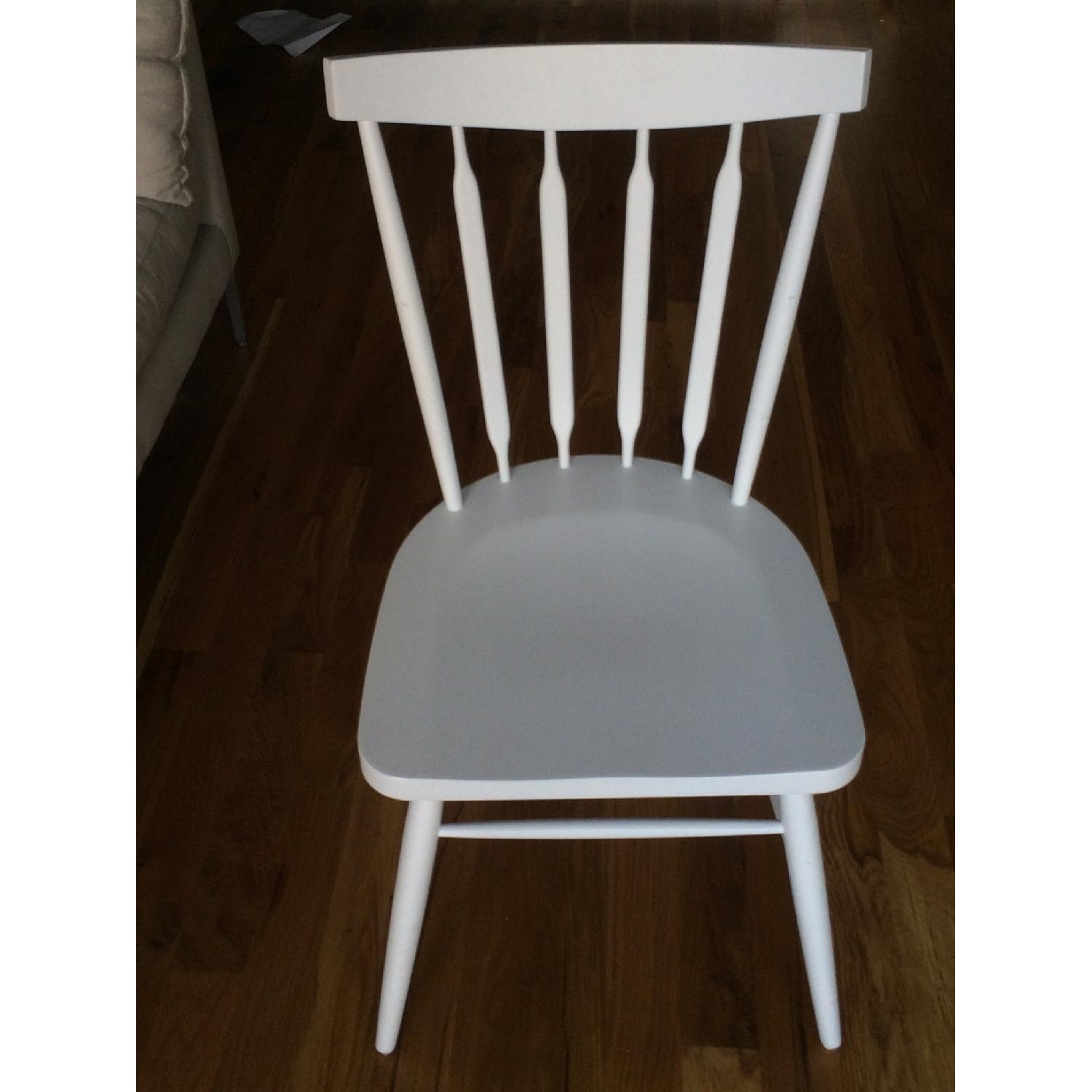 Crate & Barrel Willa White Wood Dining Chairs - Set of 6 - image-1
