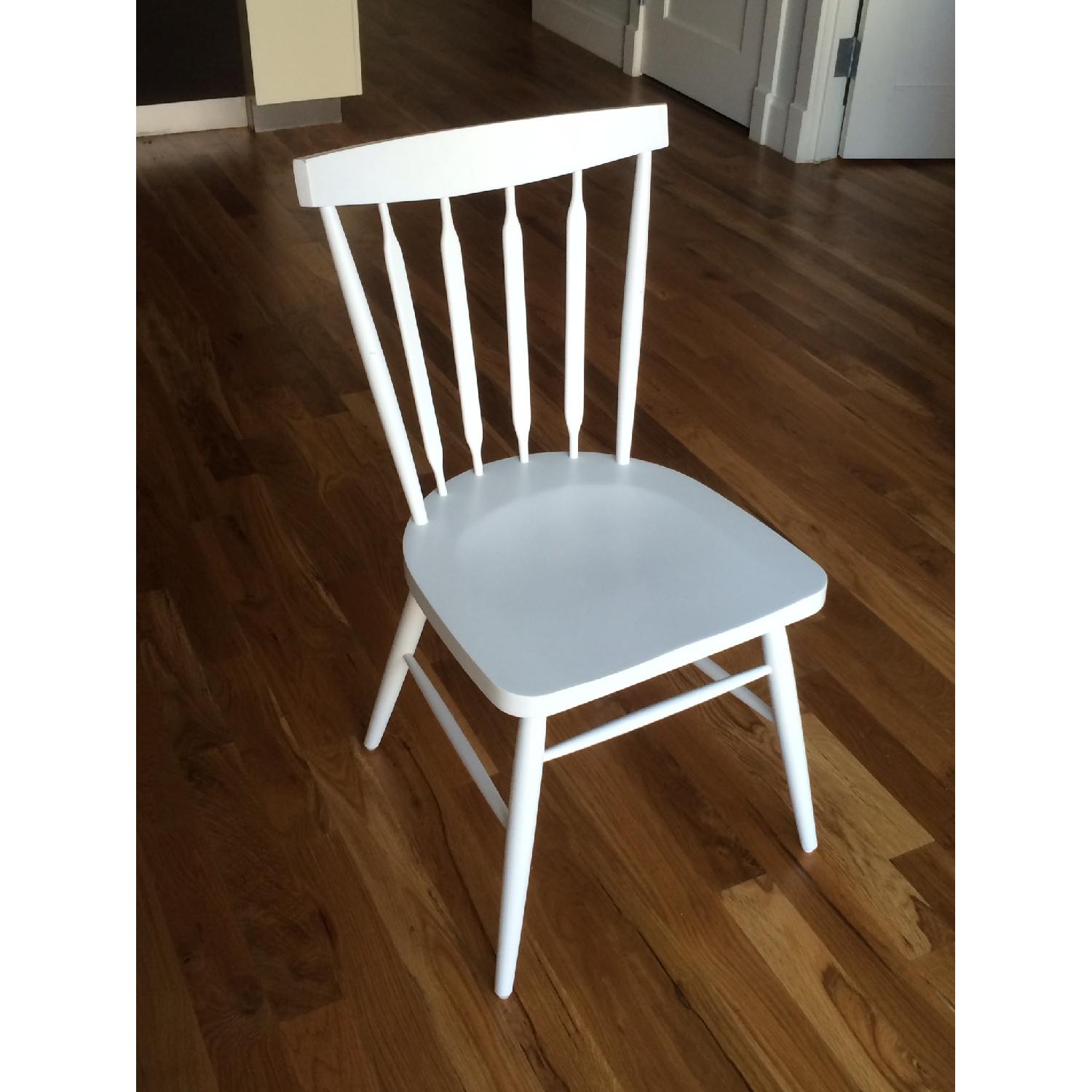 Crate & Barrel Willa White Wood Dining Chairs - Set of 6 - image-2