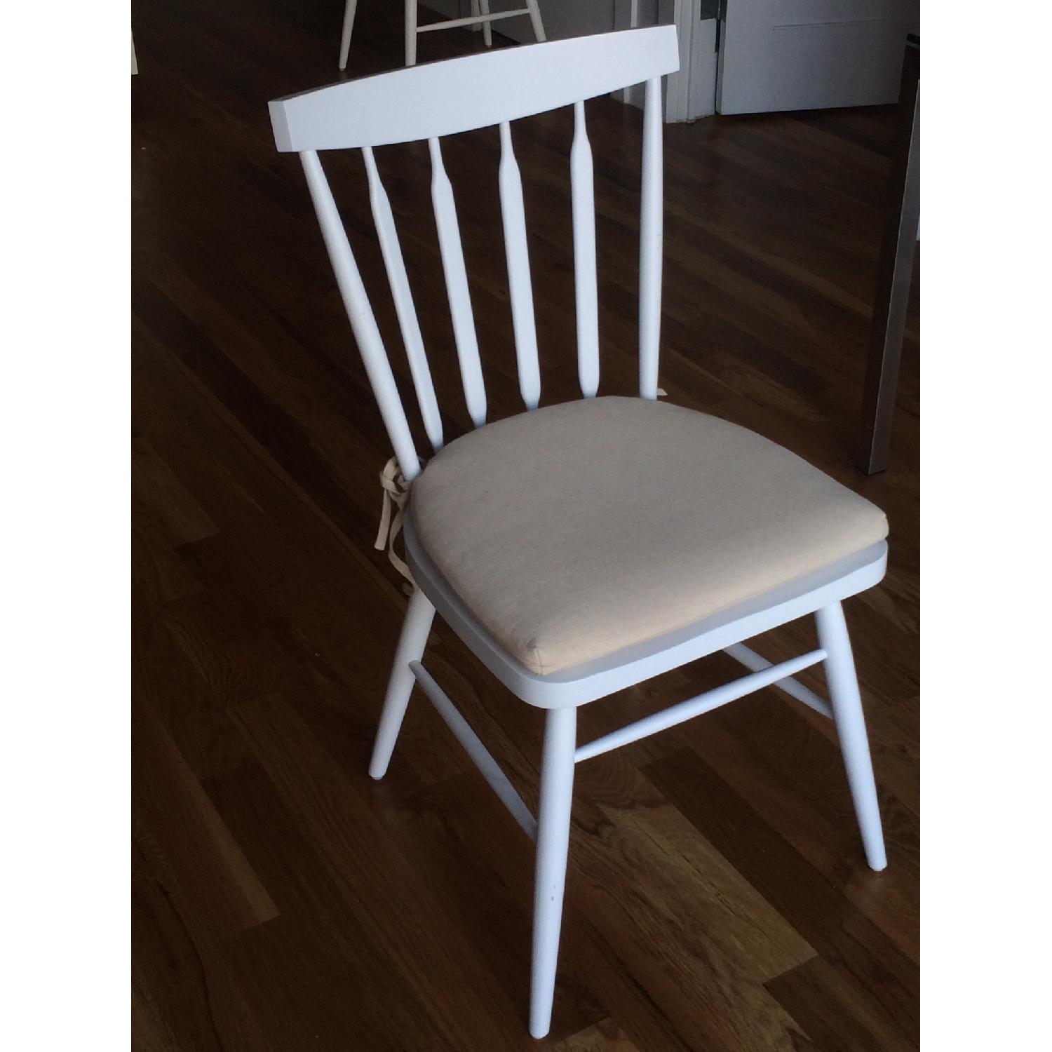 Crate & Barrel Willa White Wood Dining Chairs - Set of 6 - image-3