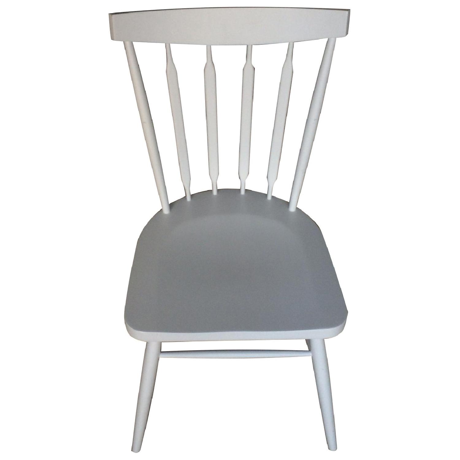 Crate & Barrel Willa White Wood Dining Chairs Set of 6 AptDeco