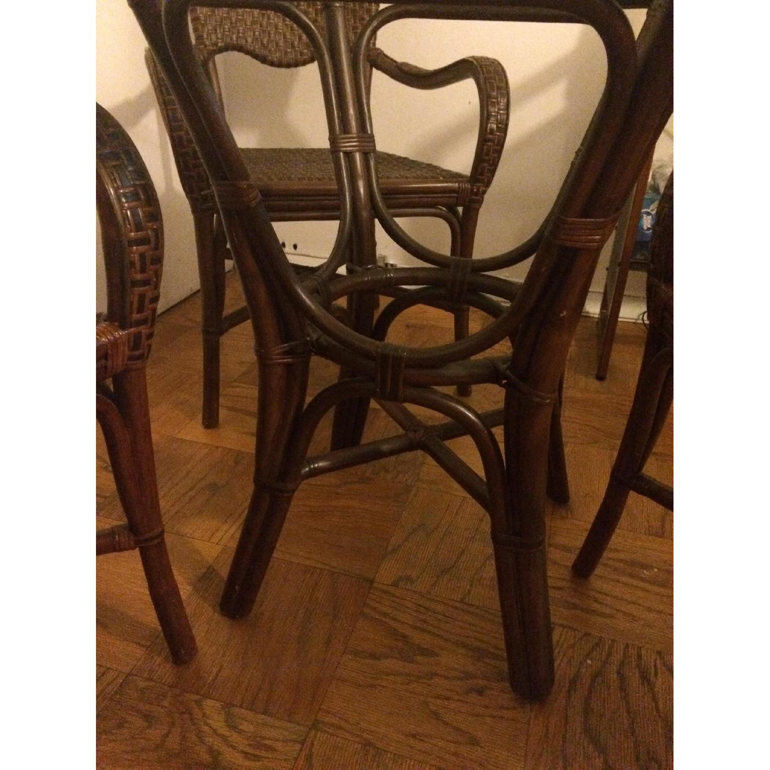 Antique Glass Top Kitchen Table w/ 4 Matching Chairs AptDeco