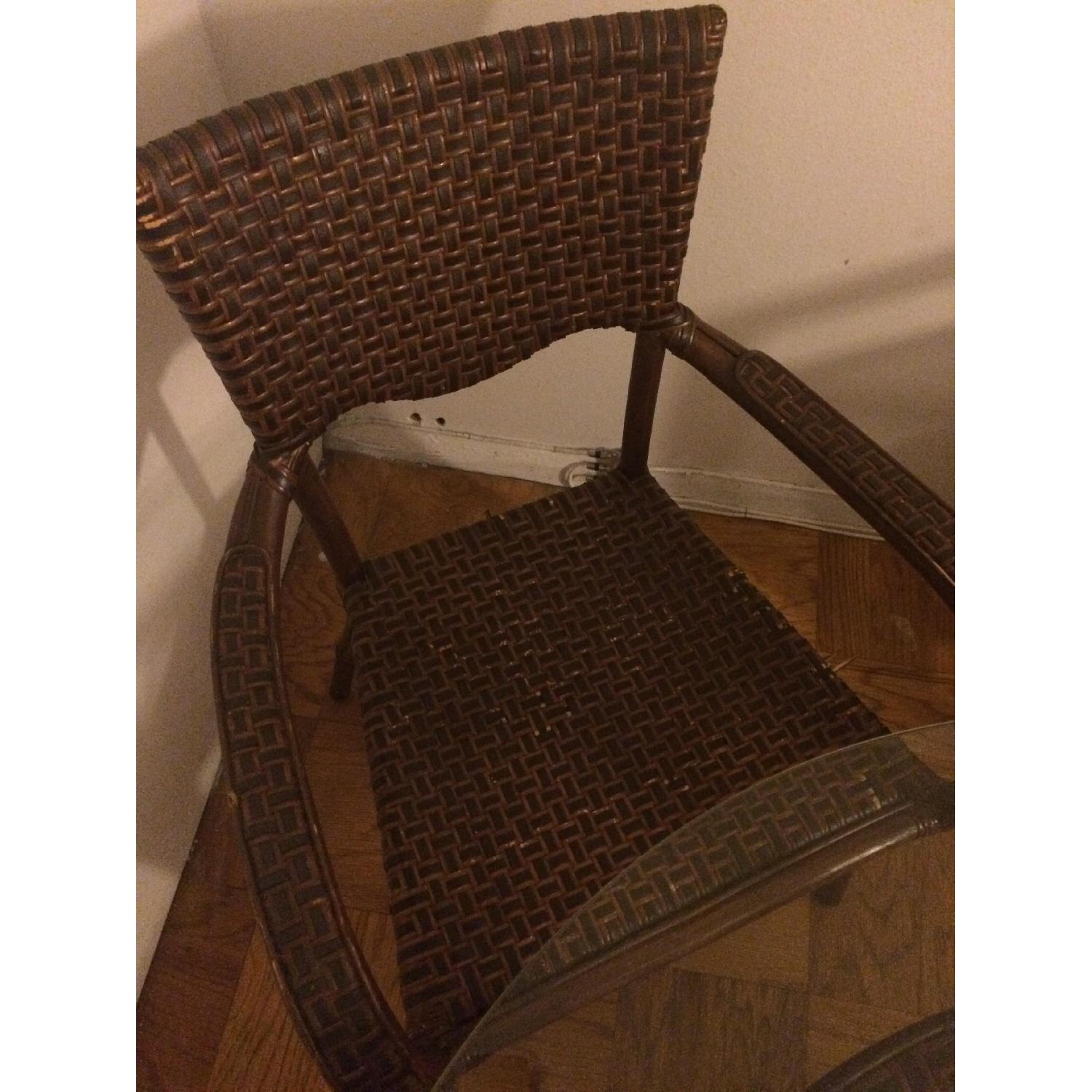 Antique Glass Top Kitchen Table w/ 4 Matching Chairs - image-3