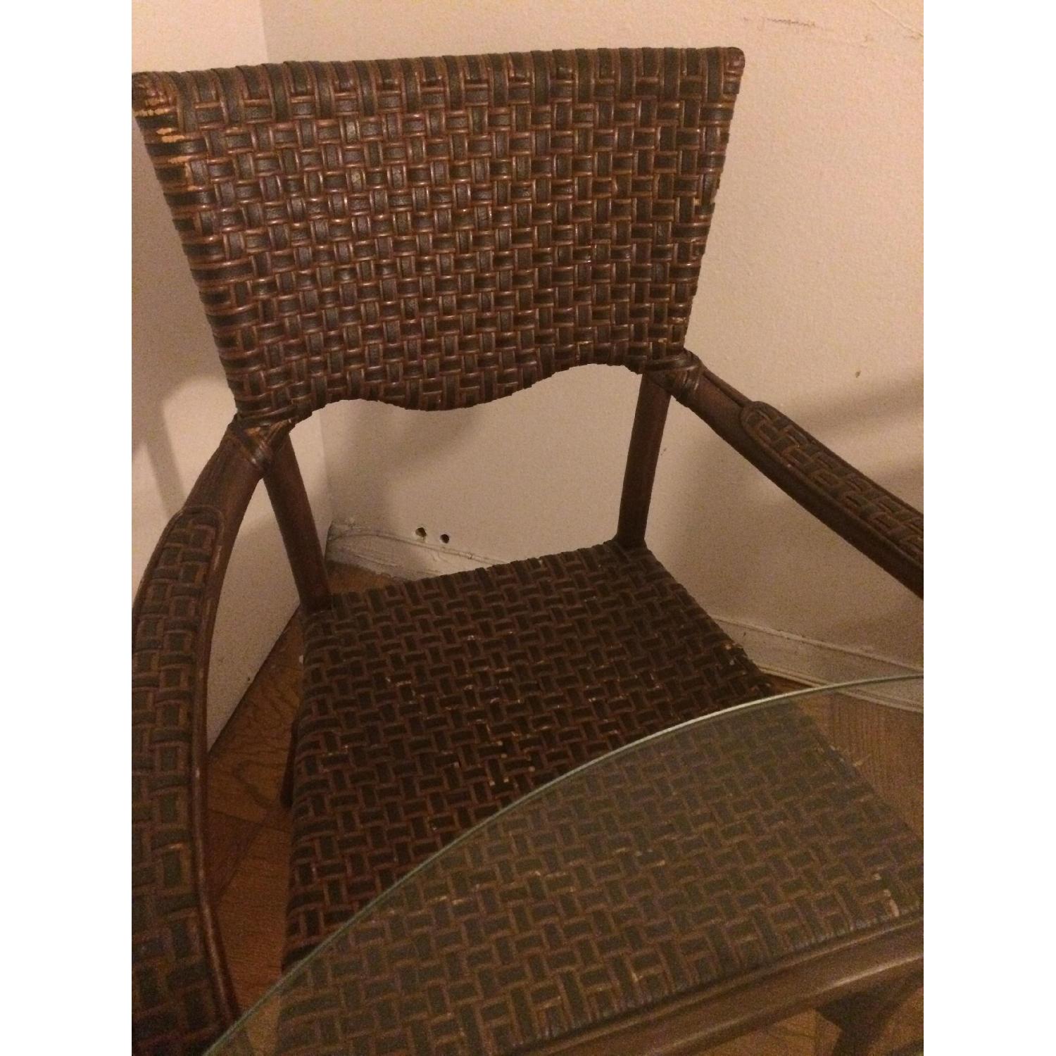 Antique Glass Top Kitchen Table w/ 4 Matching Chairs AptDeco