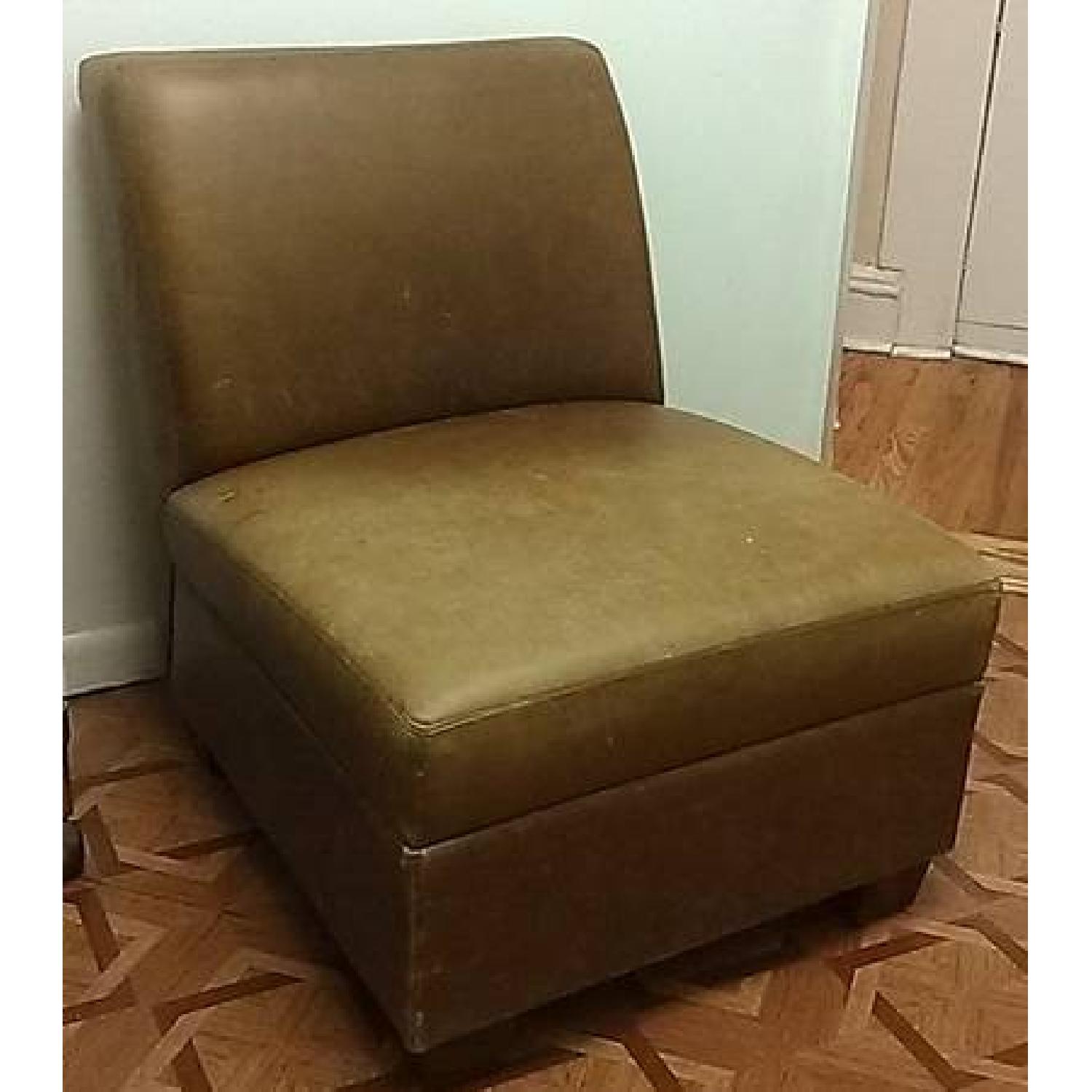 Two Leather Pottery Barn Chairs - image-2