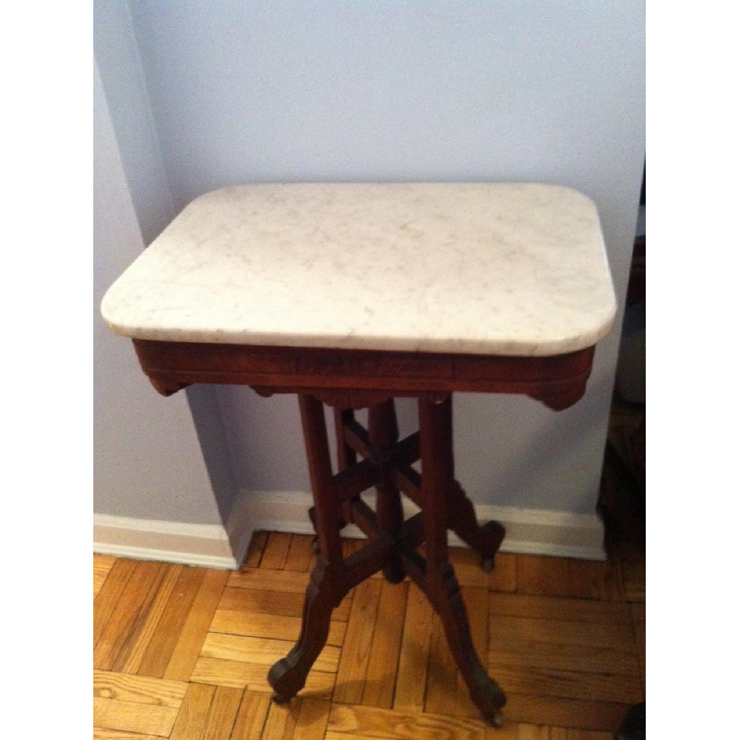 Antique Marble Top Table - image-1