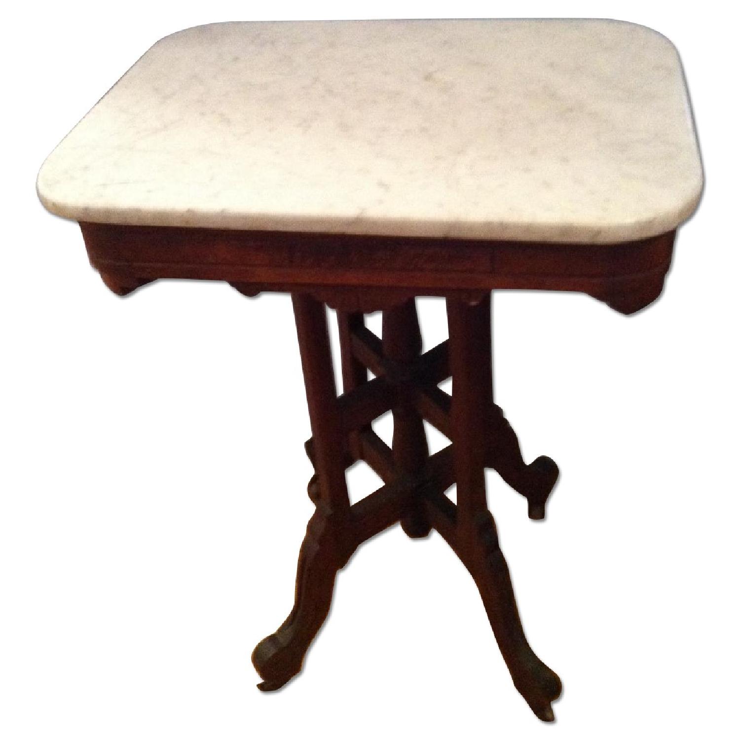 Antique Marble Top Table - image-0