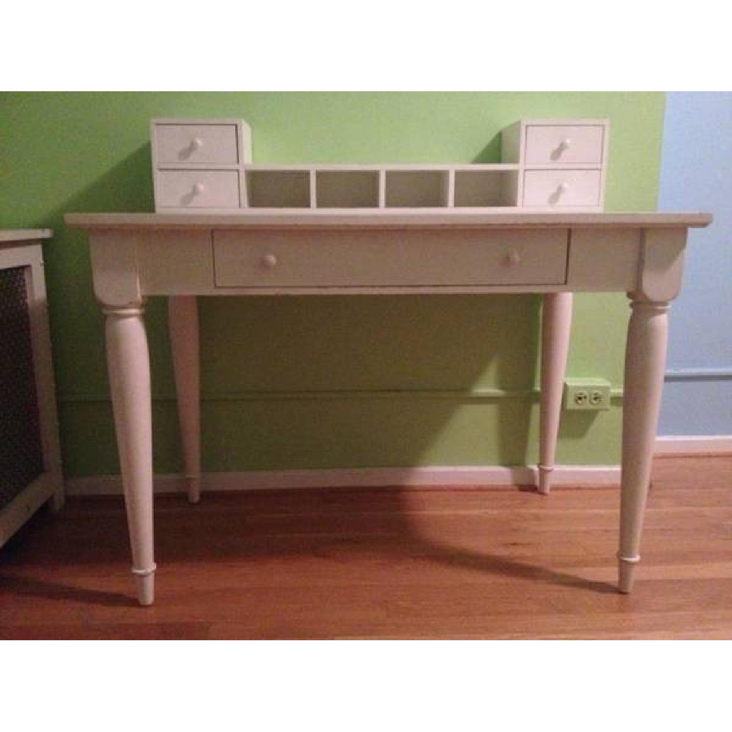 Pottery Barn Antiqued White Desk - image-1