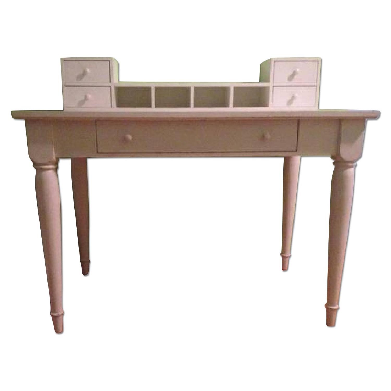 Pottery Barn Antiqued White Desk AptDeco
