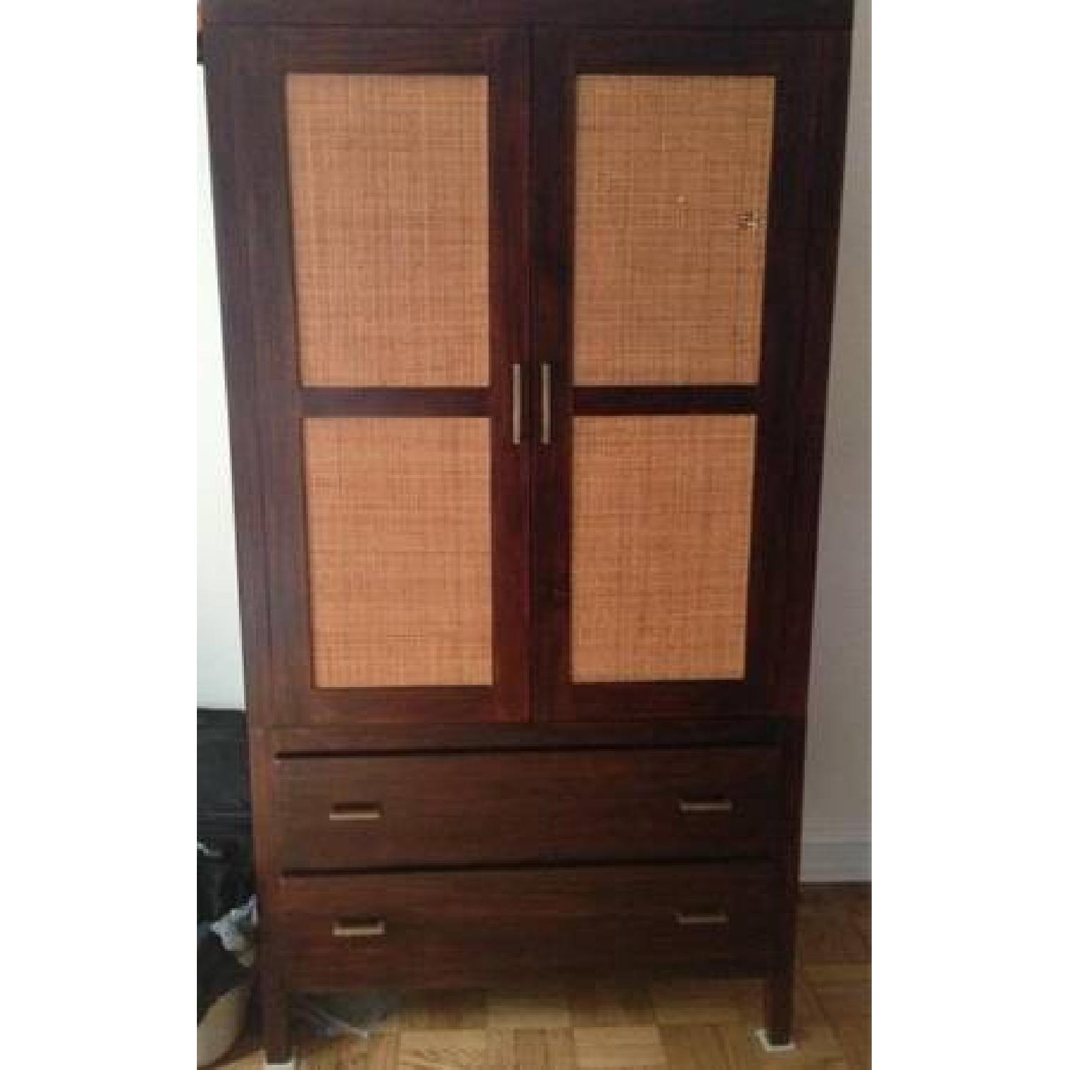 Crate And Barrel Cherry Armoire AptDeco