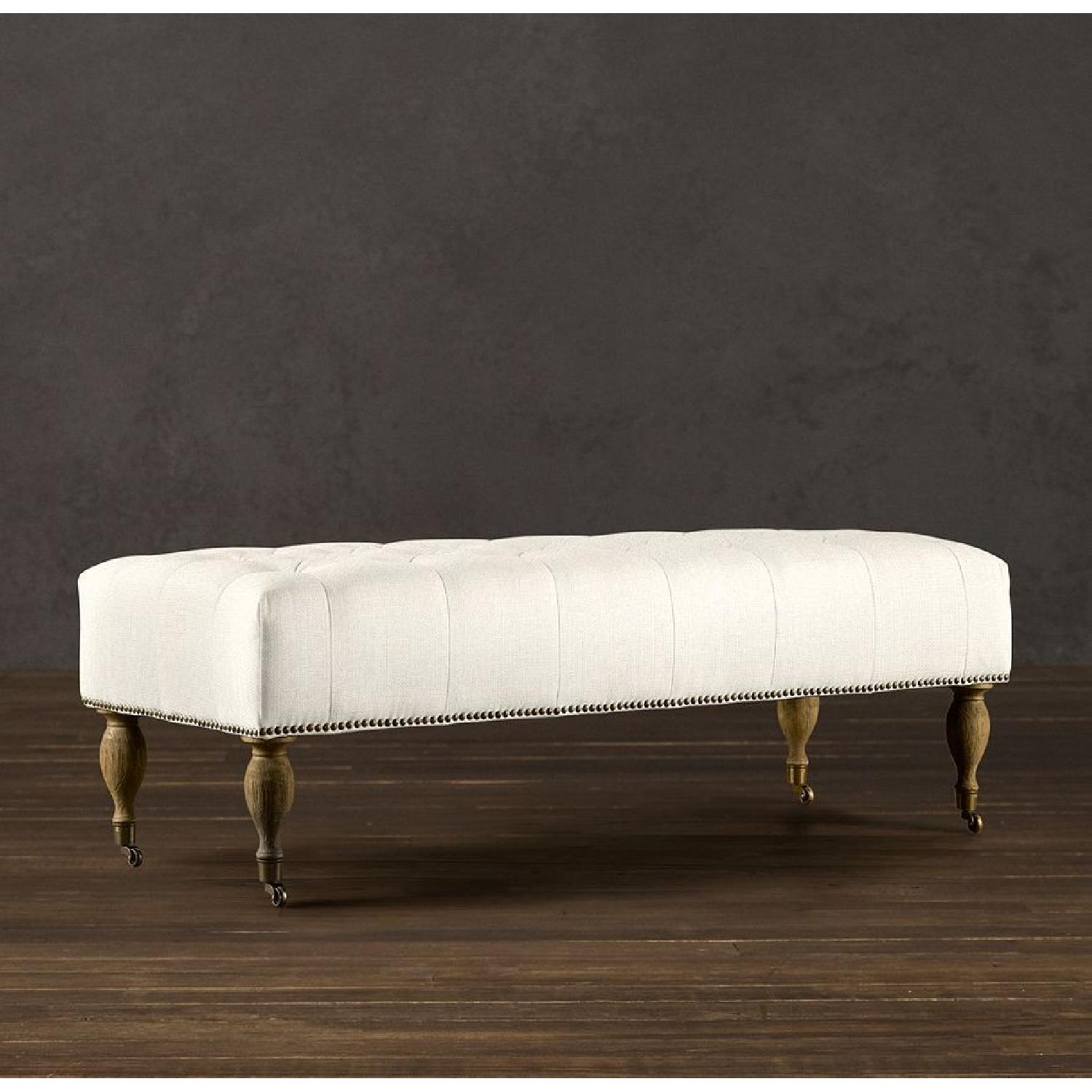 Restoration Hardware Tufted Bench - image-1