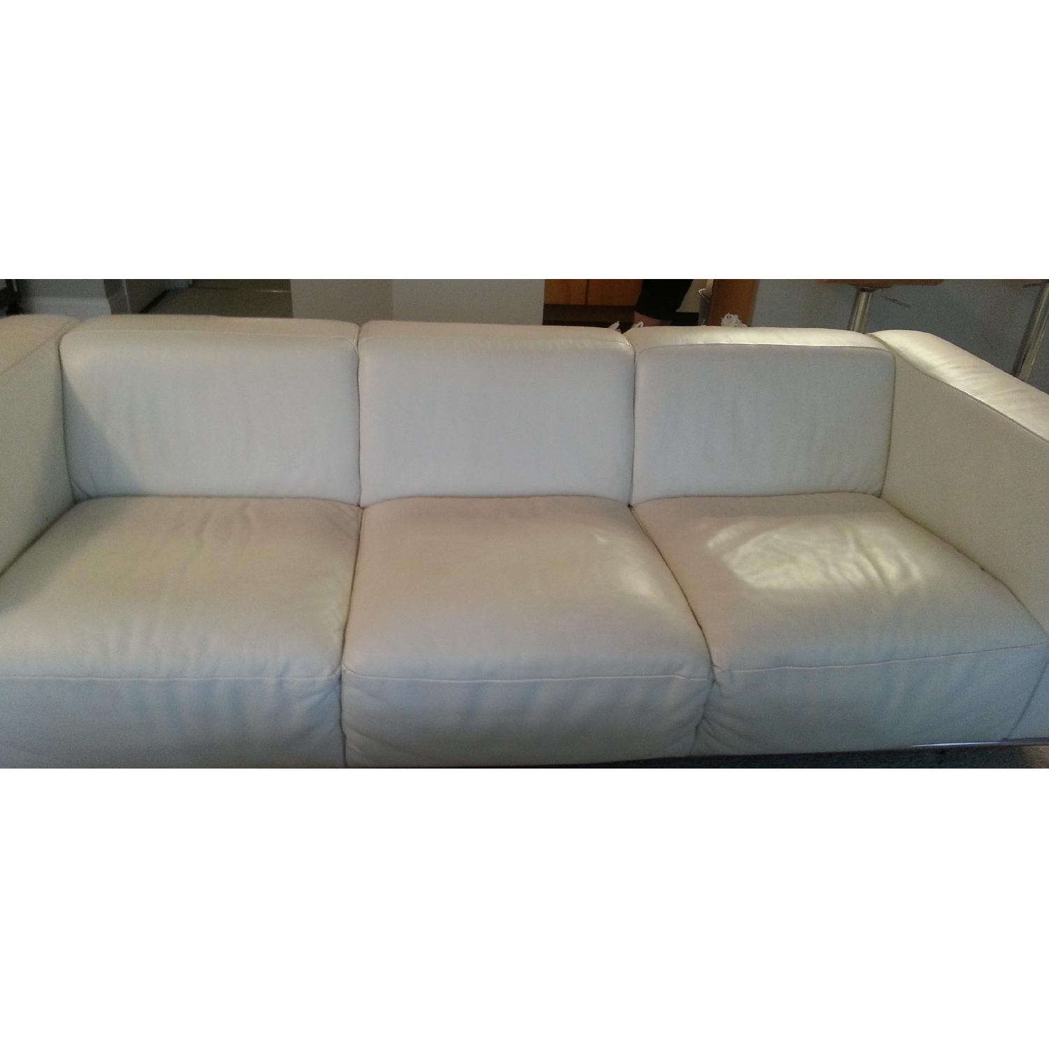 White Italian Leather Couch - image-3
