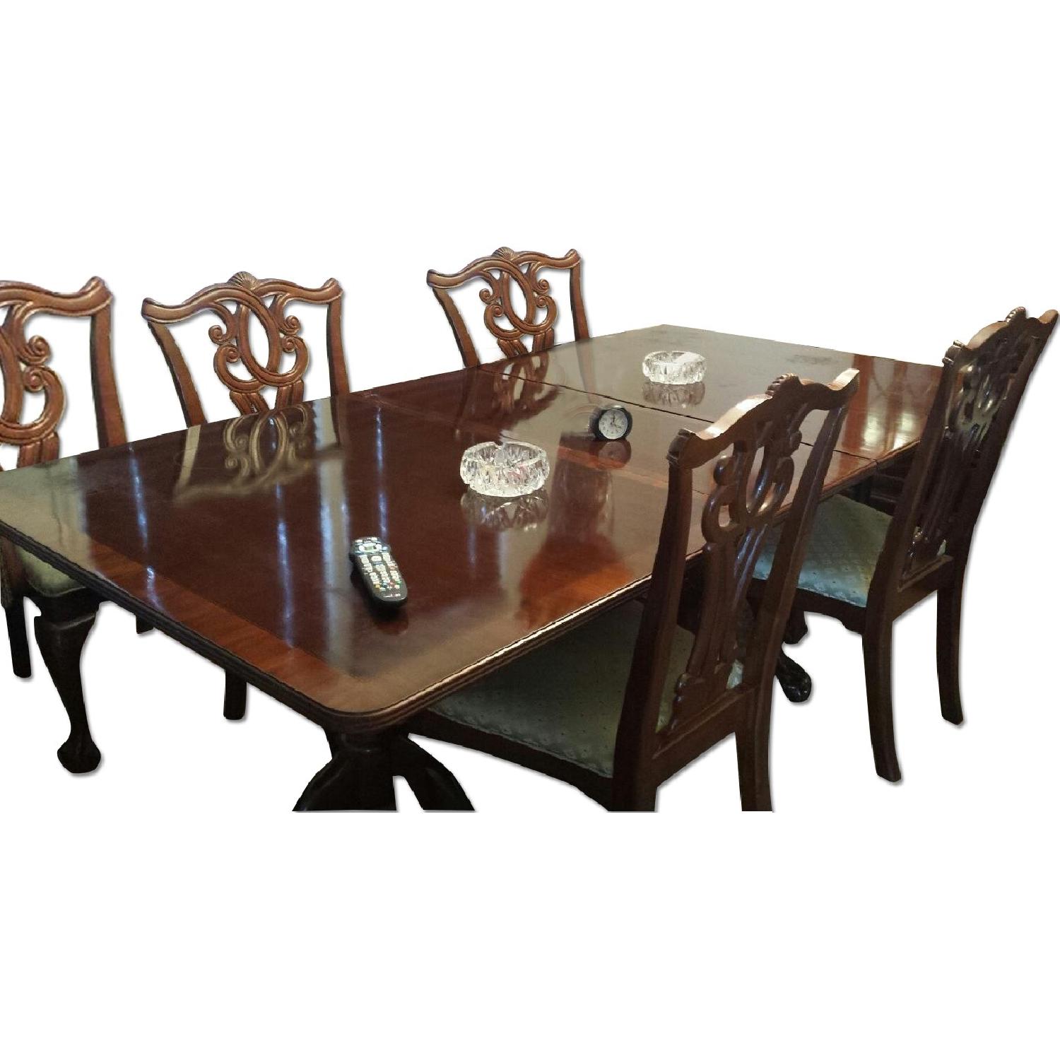 Cherry Dining Table with 6 Chairs - AptDeco