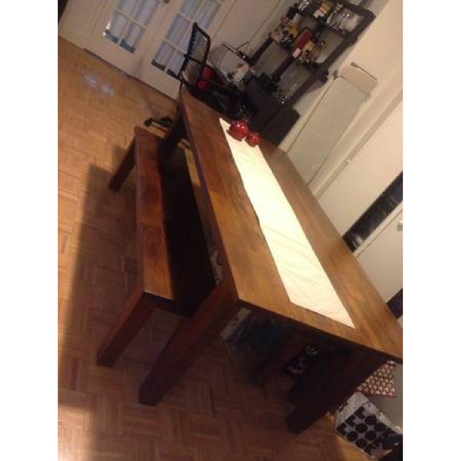 Crate & Barrel Basque Honey Dining Table Set - image-1