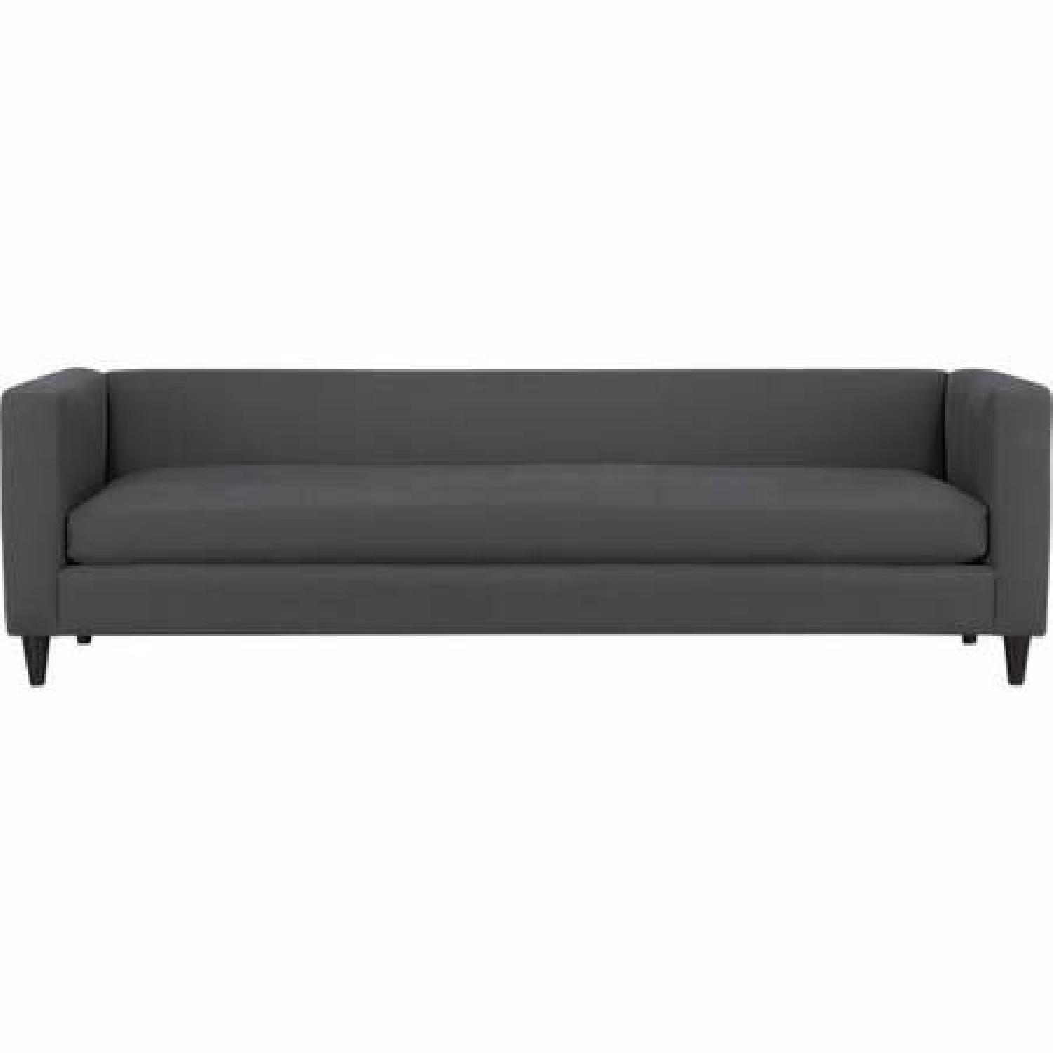 CB2 Microsuede Brown Couch - image-1