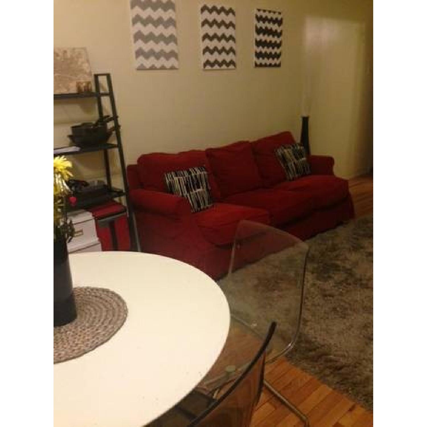 Pottery Barn Three Seater Red Sofa - image-1