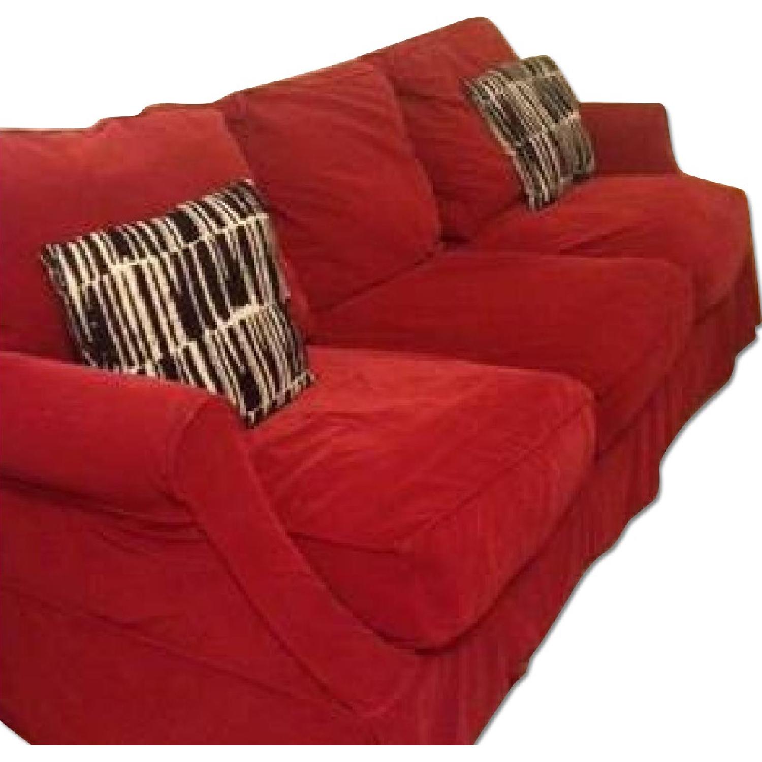 Pottery Barn Three Seater Red Sofa - image-0