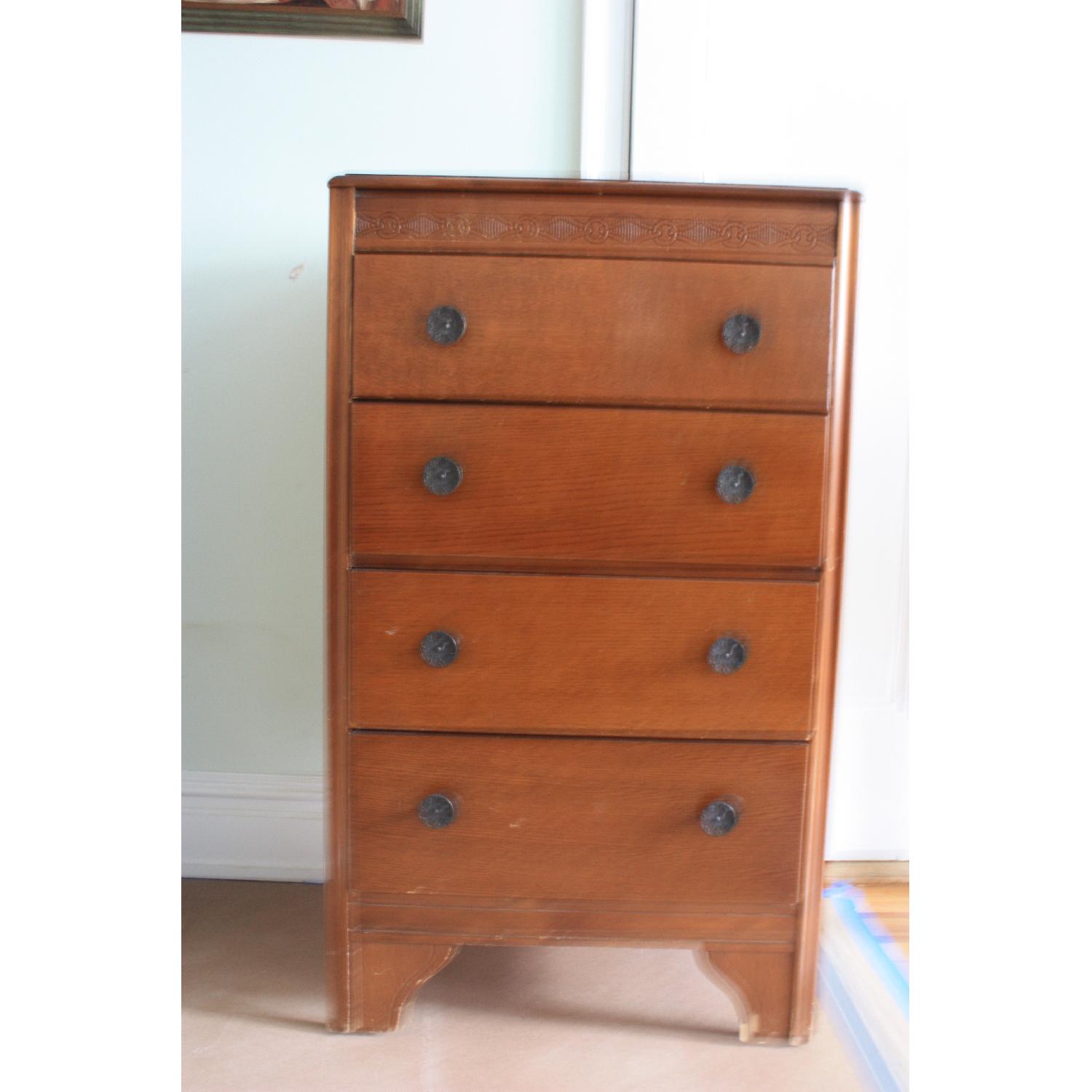 PRICE DROP!! Antique 4 Drawer Dresser with Lift Top Mirror - image-2