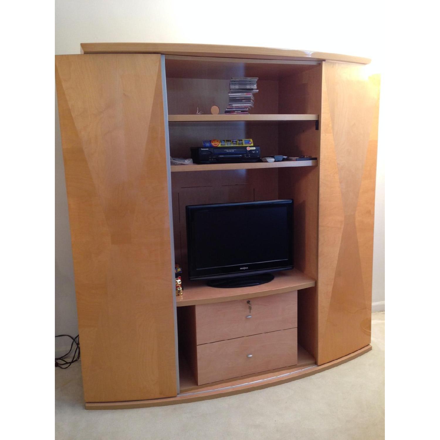 Modern Entertainment Center with Sliding Doors - image-1