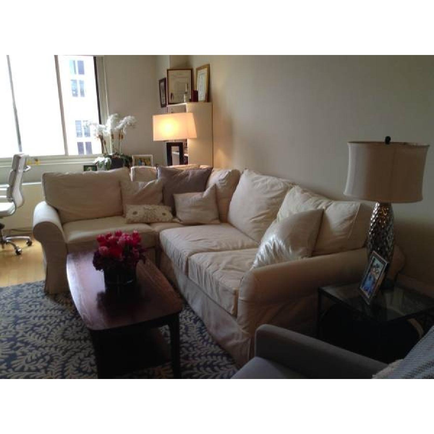 Pottery Barn White Sectional Sofa - image-1