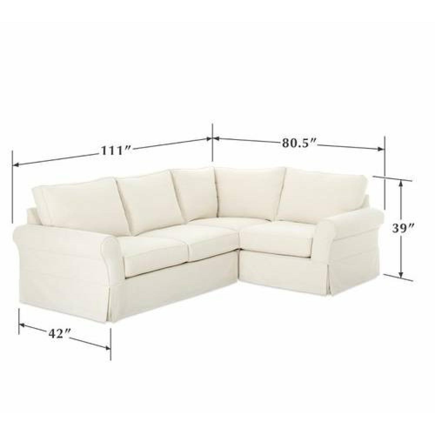 Pottery Barn White Sectional Sofa - image-3