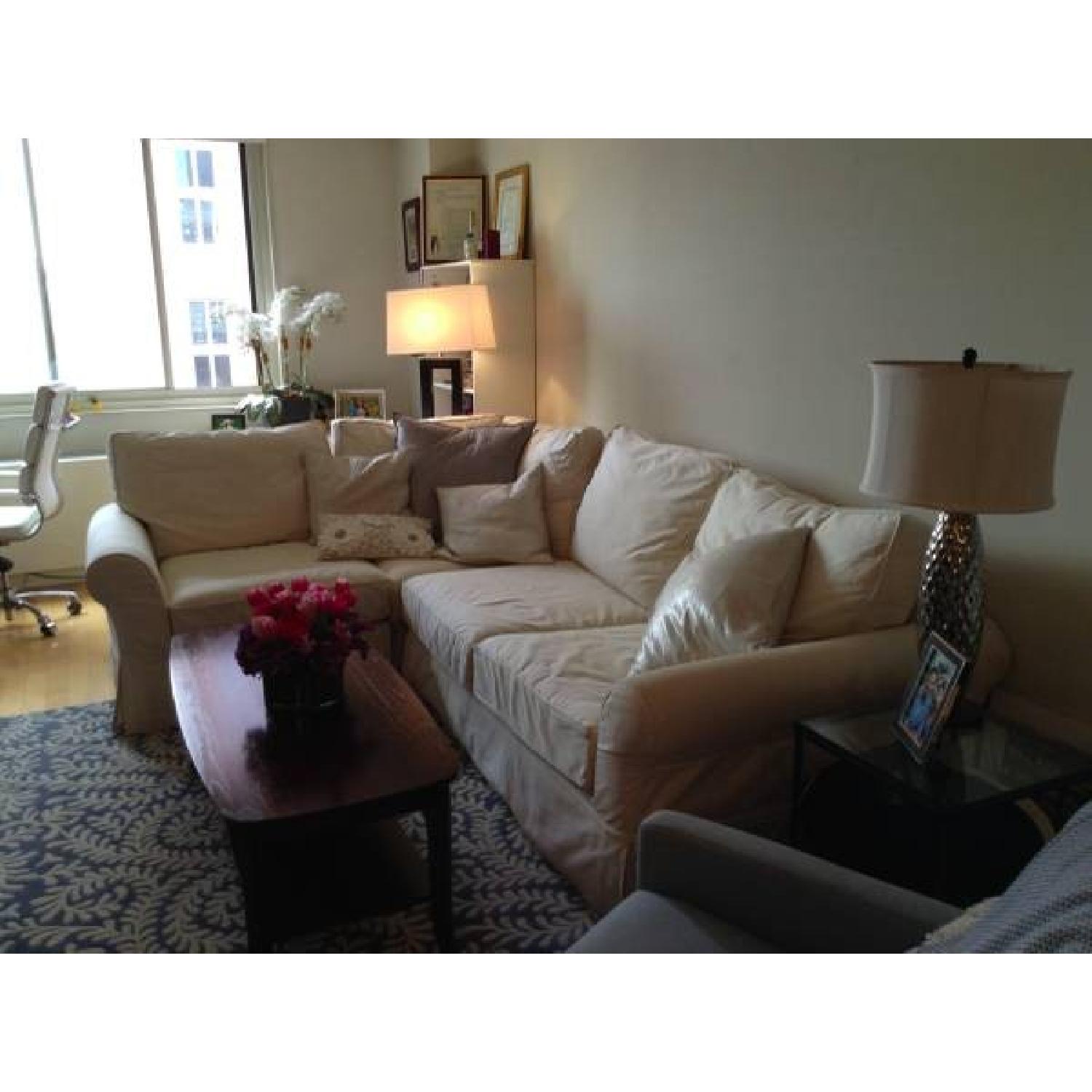 Pottery Barn White Sectional Sofa - image-5