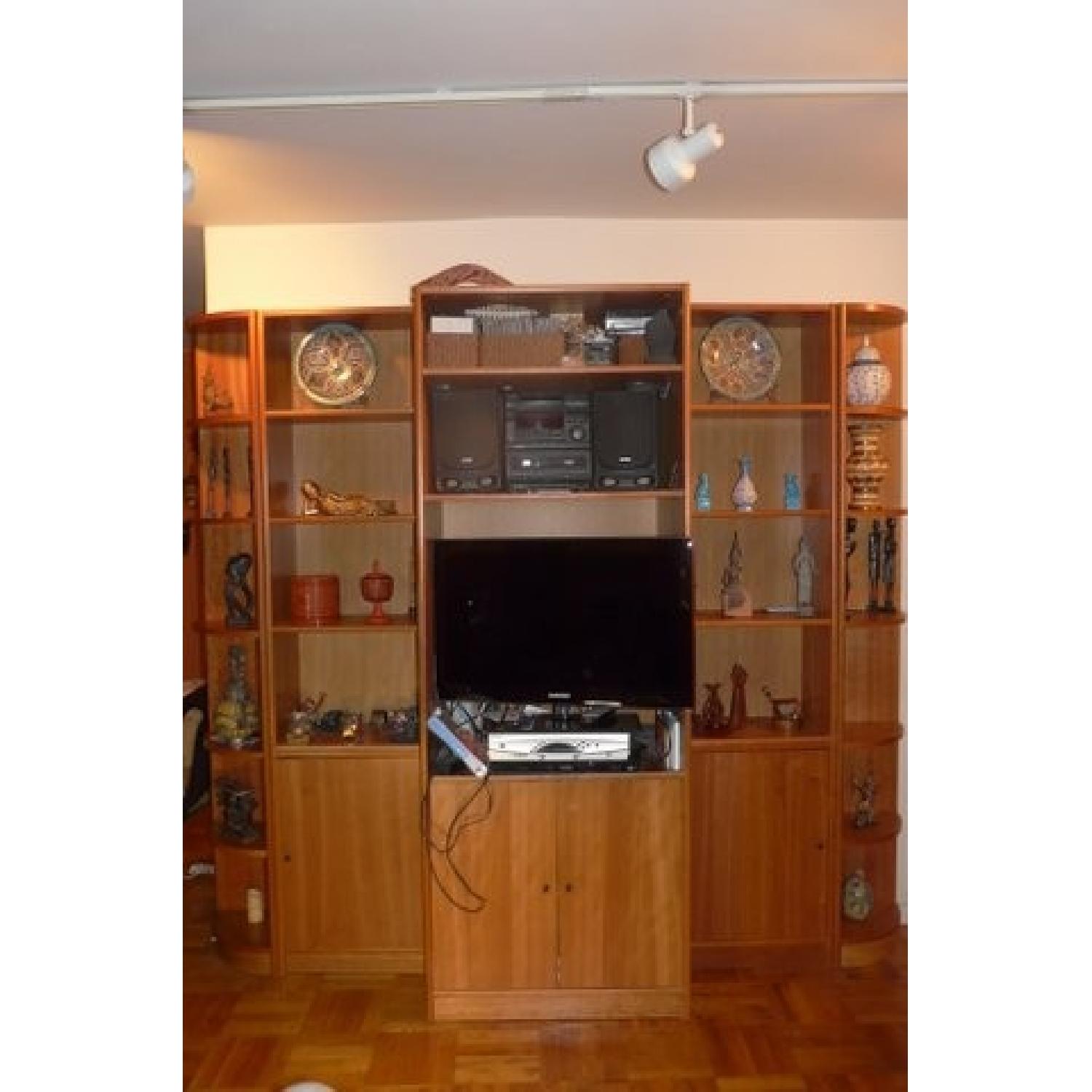Cherry Wood Wall Unit - image-1