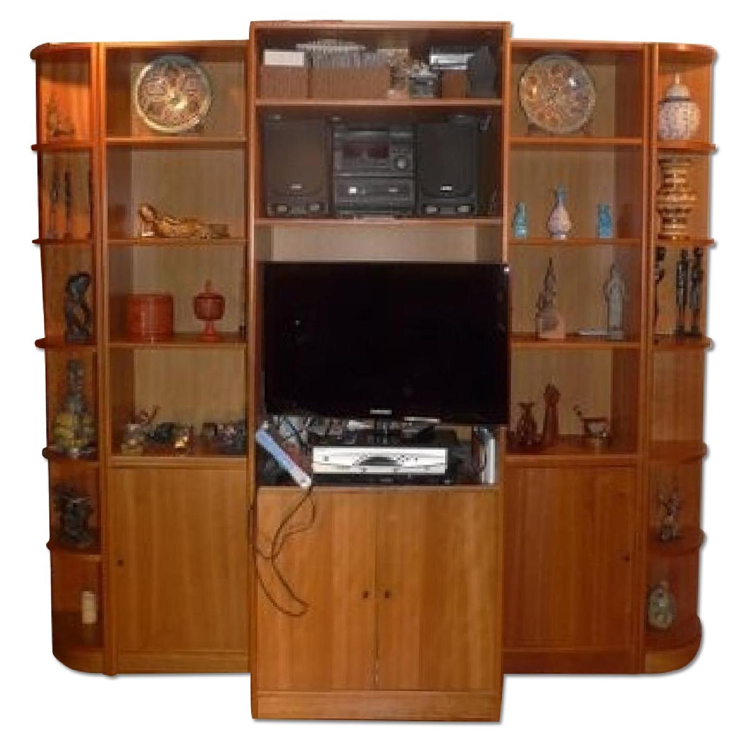 Cherry Wood Wall Unit - image-0