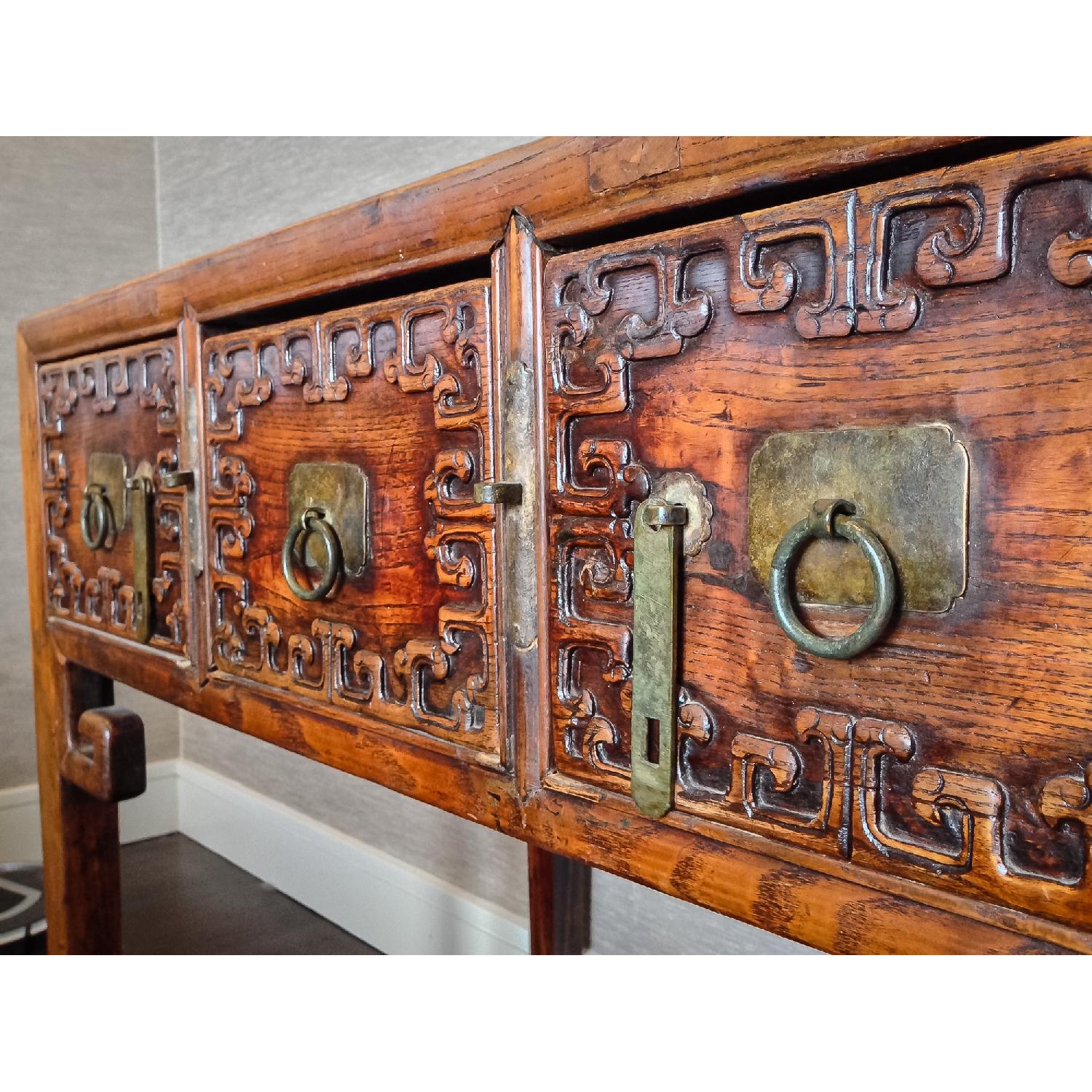 Antique Asian Carved Desk - image-7