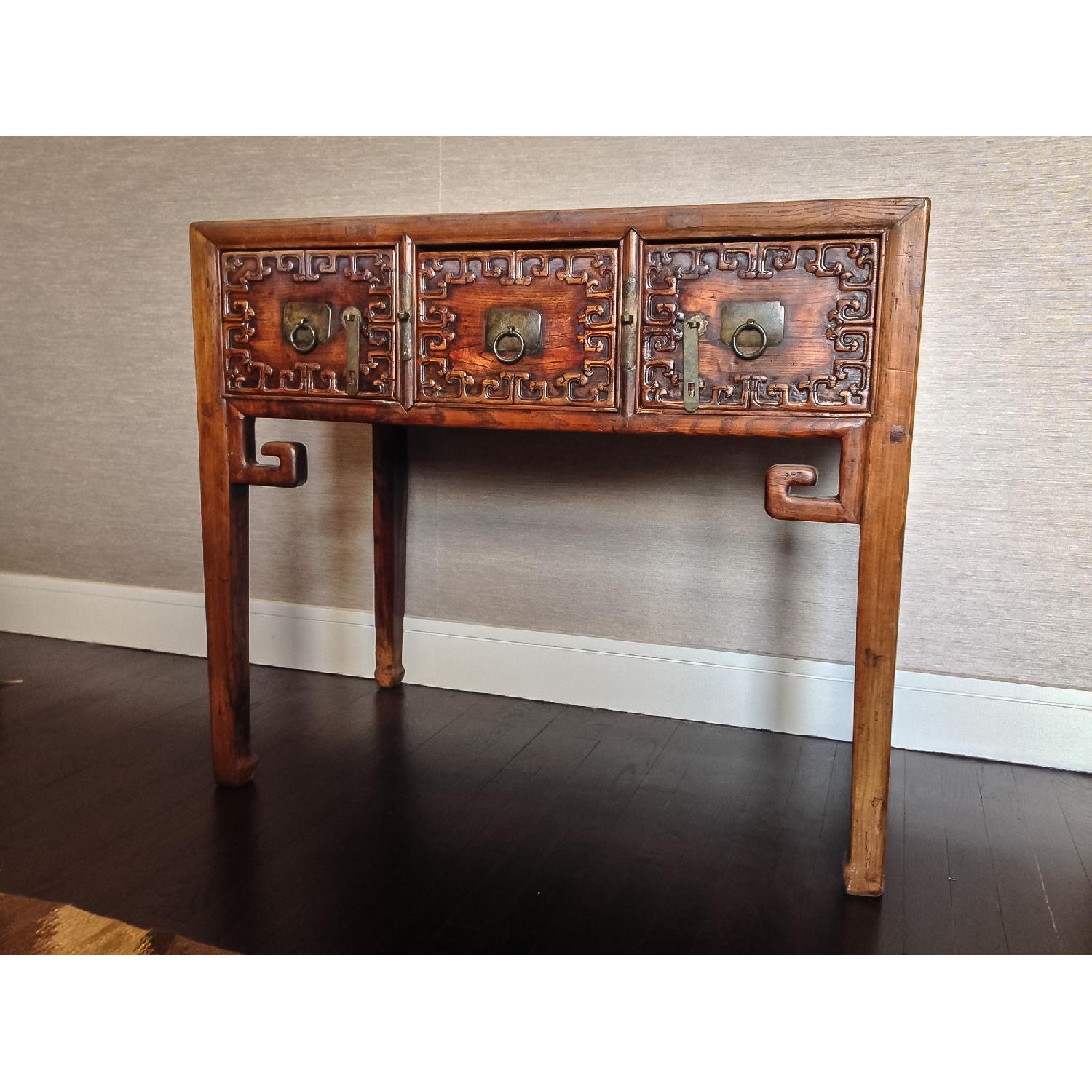 Antique Asian Carved Desk - image-8