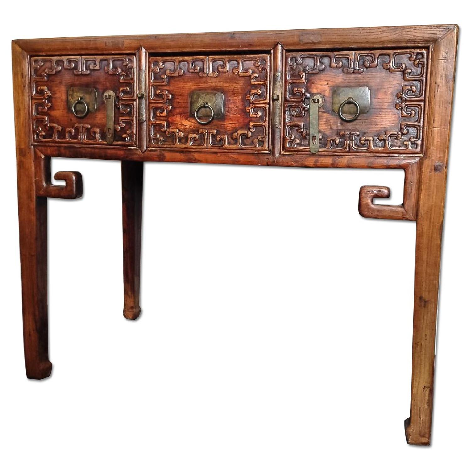Antique Asian Carved Desk - image-0