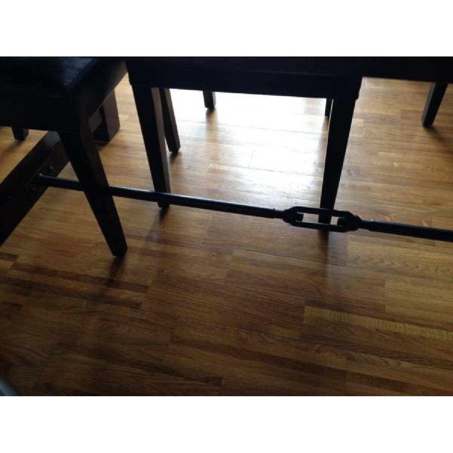 Pottery Barn Farm Table - Bench and 4 Leather Chairs - image-1