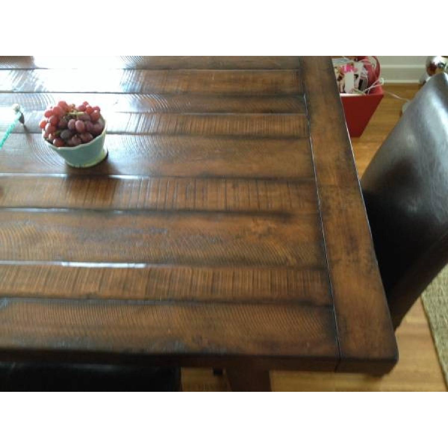 Pottery Barn Farm Table - Bench and 4 Leather Chairs - image-4