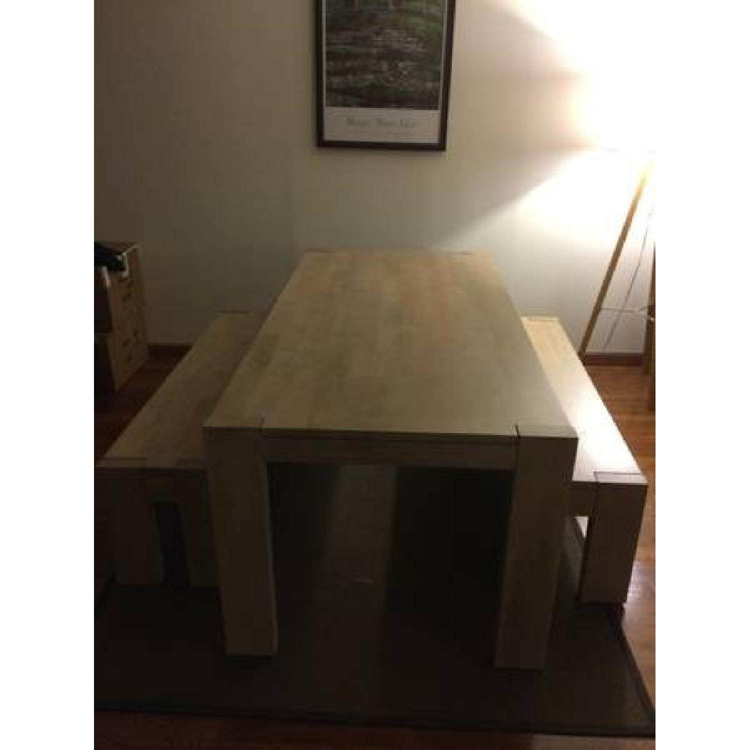 West Elm Boerum Dining Table With 2 Benches - image-2