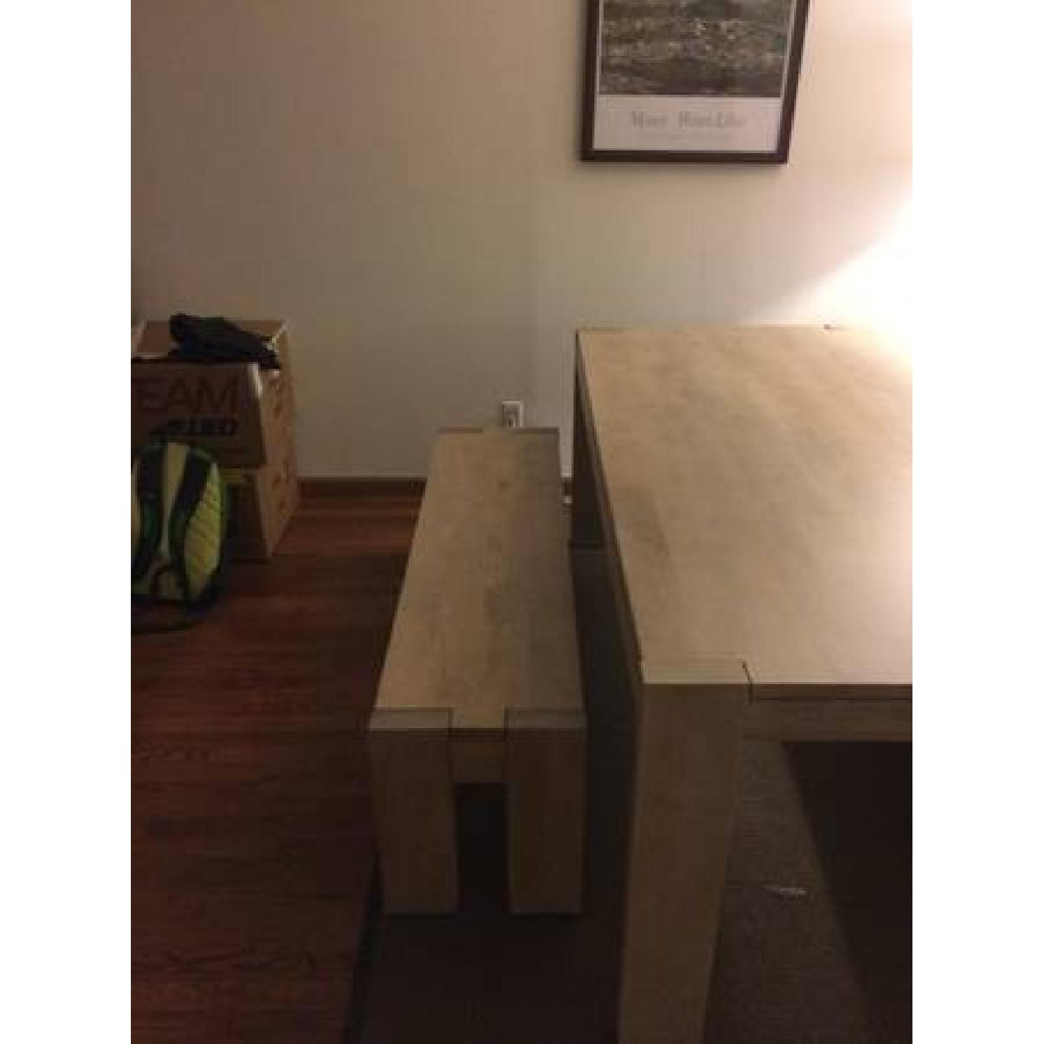 West Elm Boerum Dining Table With 2 Benches - image-3