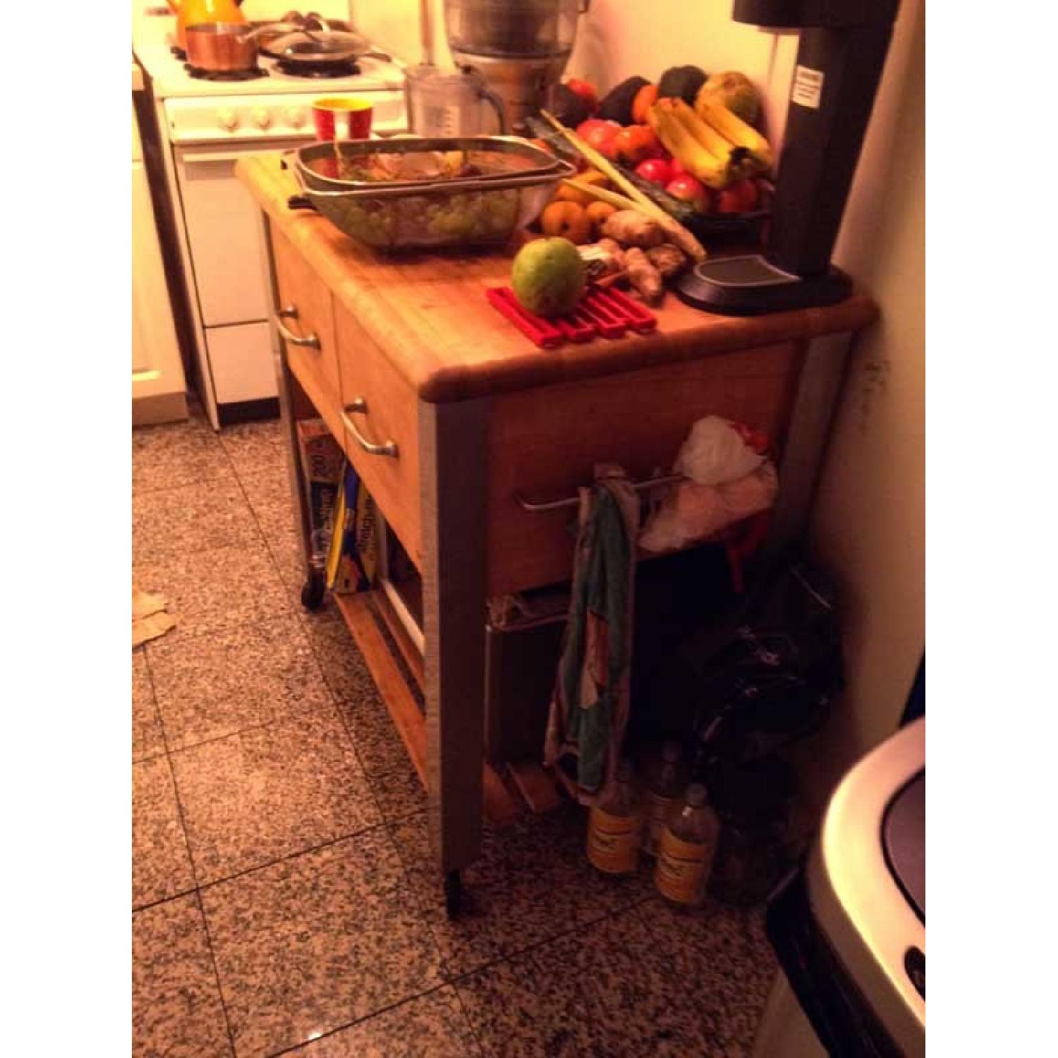 Kitchen Island with Butcher Block Top - image-1