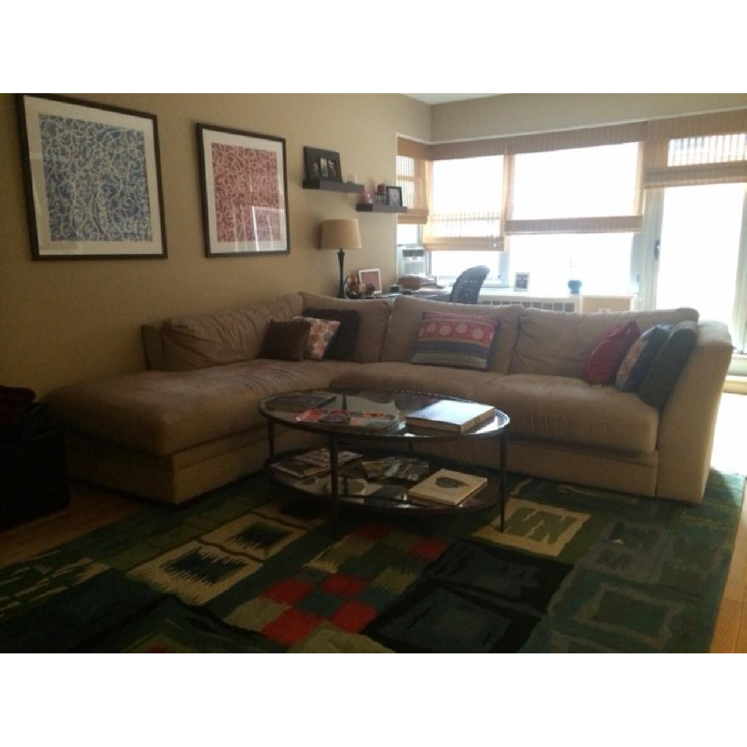 Macy's Microfiber Sectional Couch - image-1