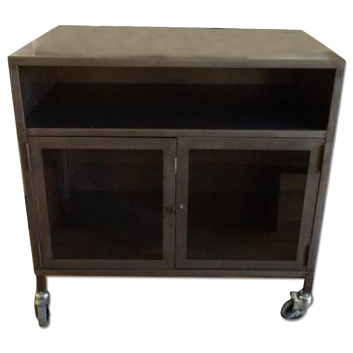 West Elm Industrial Metal TV Cart AptDeco