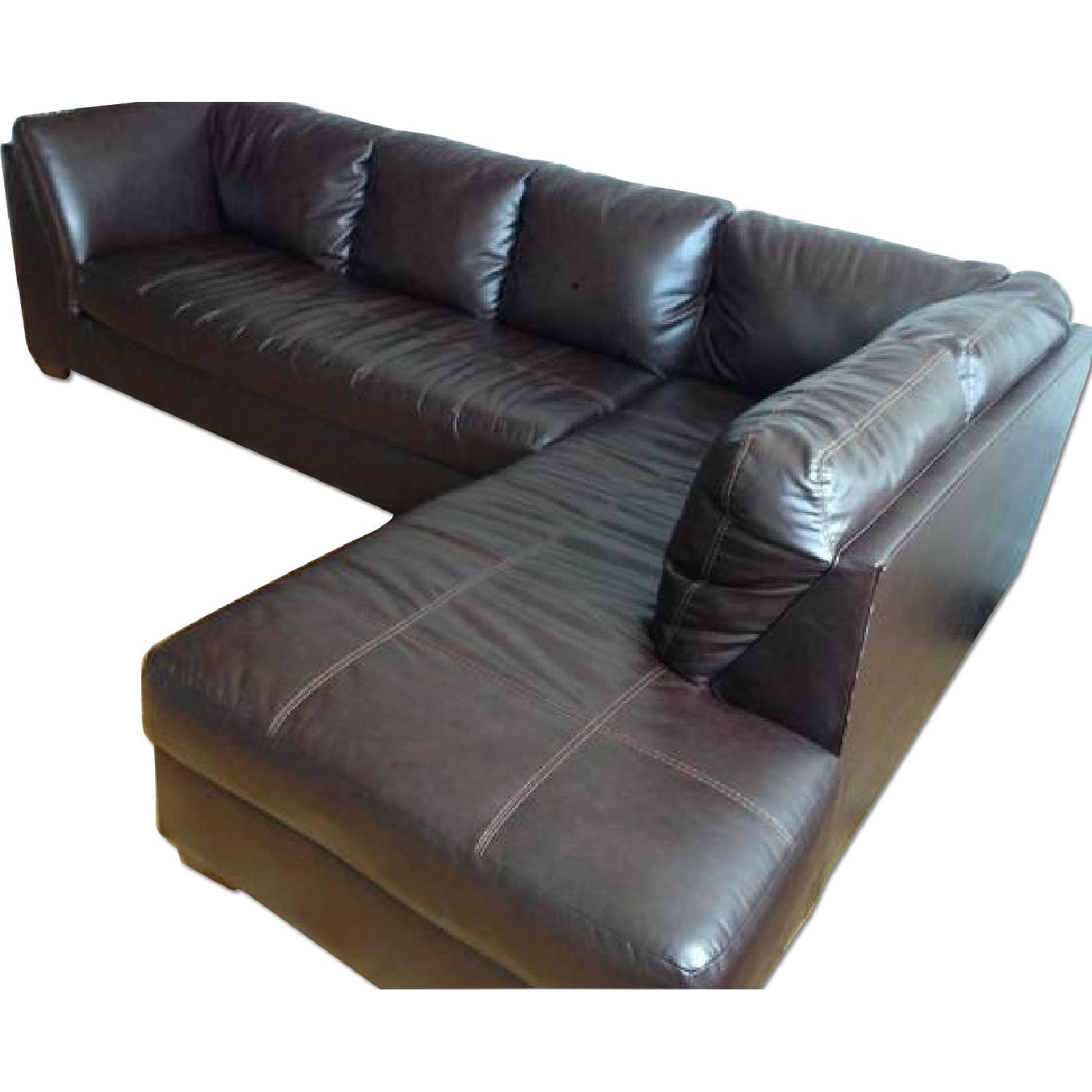 Jennifer Convertible Leather Sectional Sofa AptDeco