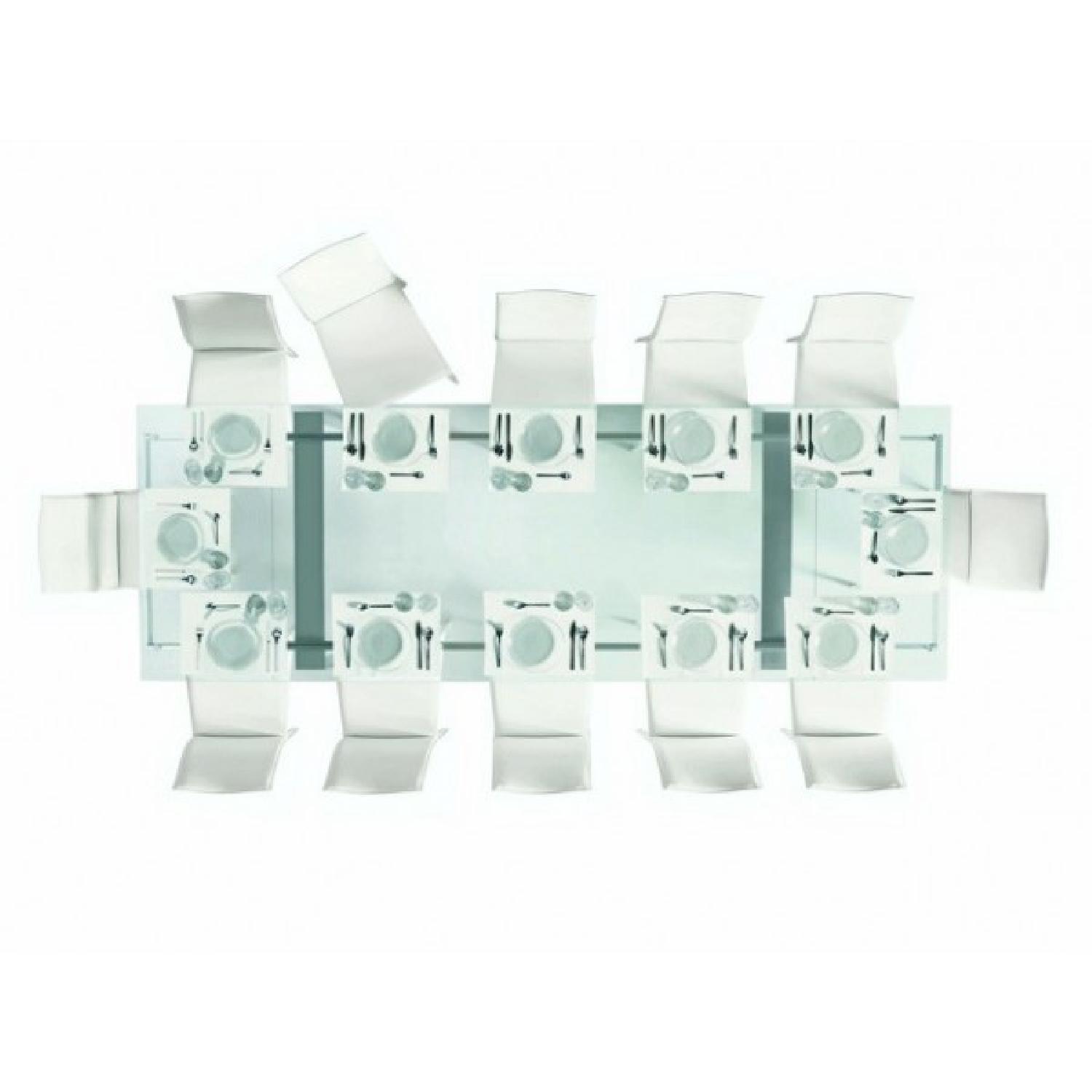 Smart Extendable Glass Top Dining Table with 6 Leather Chairs - image-3