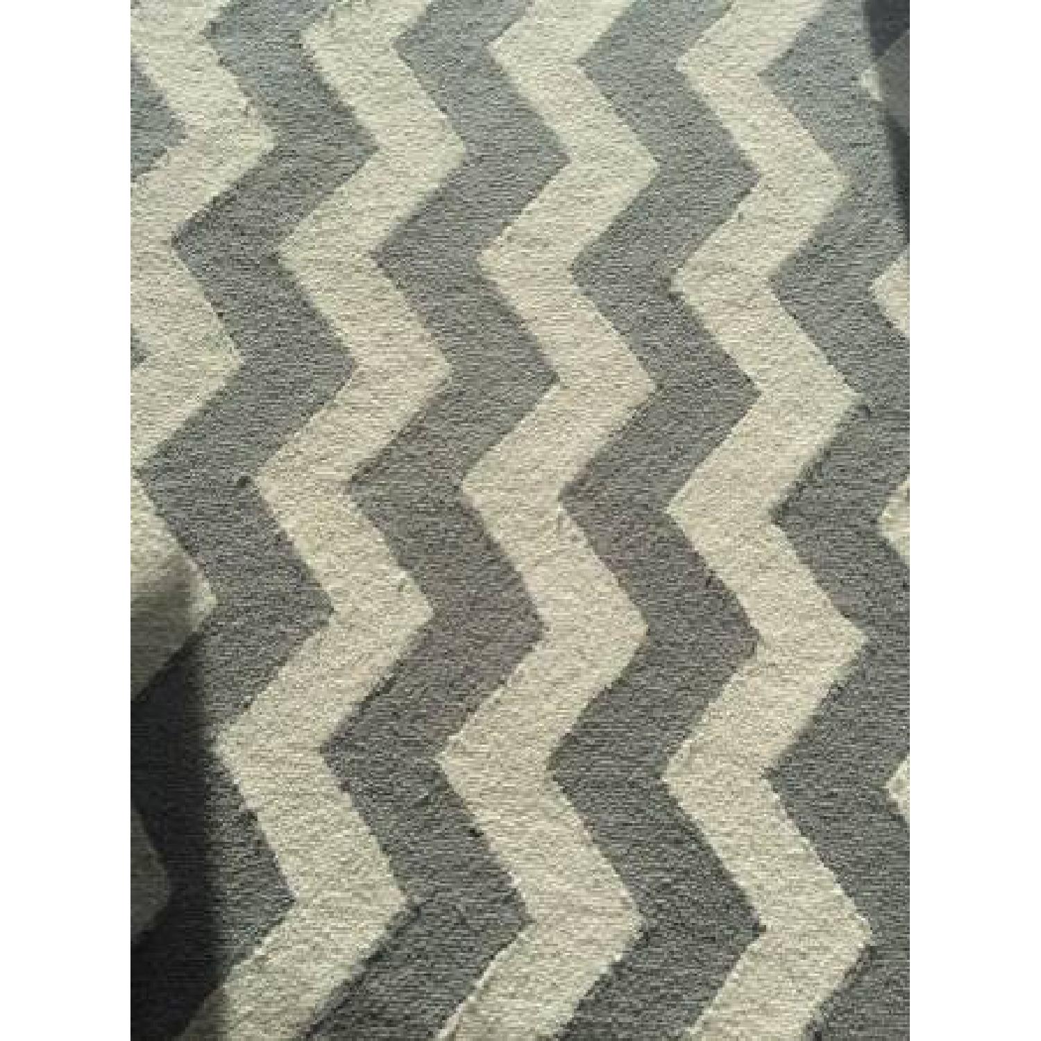 Pottery Barn Kids Grey & White 8x10 Chevron Wool Rug - image-3