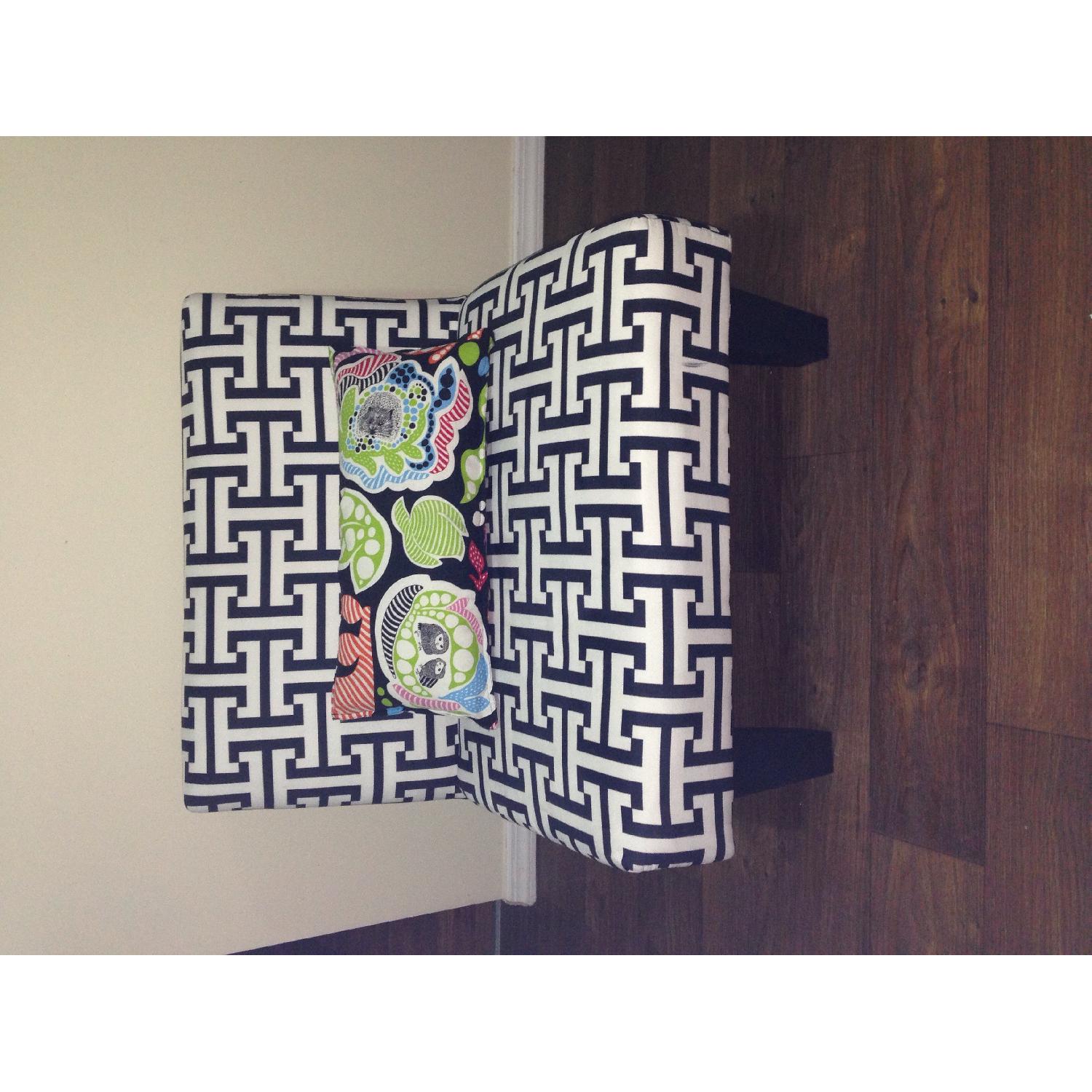 Kebo Chair White and Black Geometric - image-1