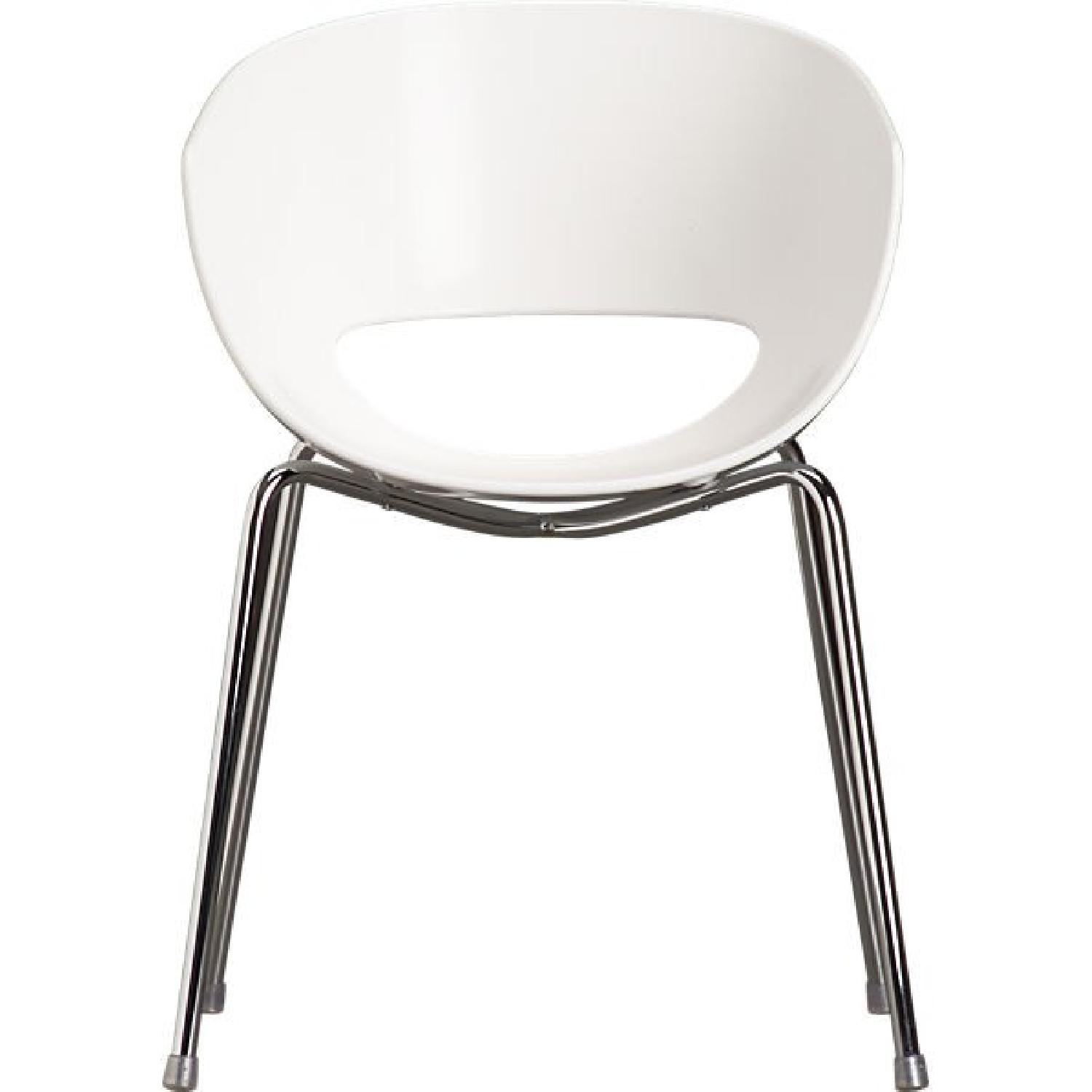 CB2 Orbit White Arm Chair - image-1