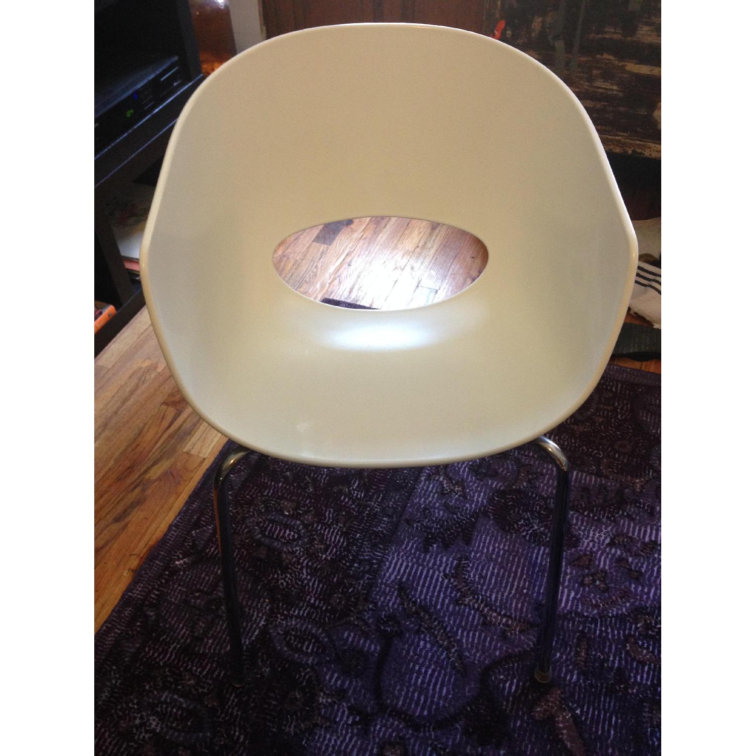 CB2 Orbit White Arm Chair - image-2