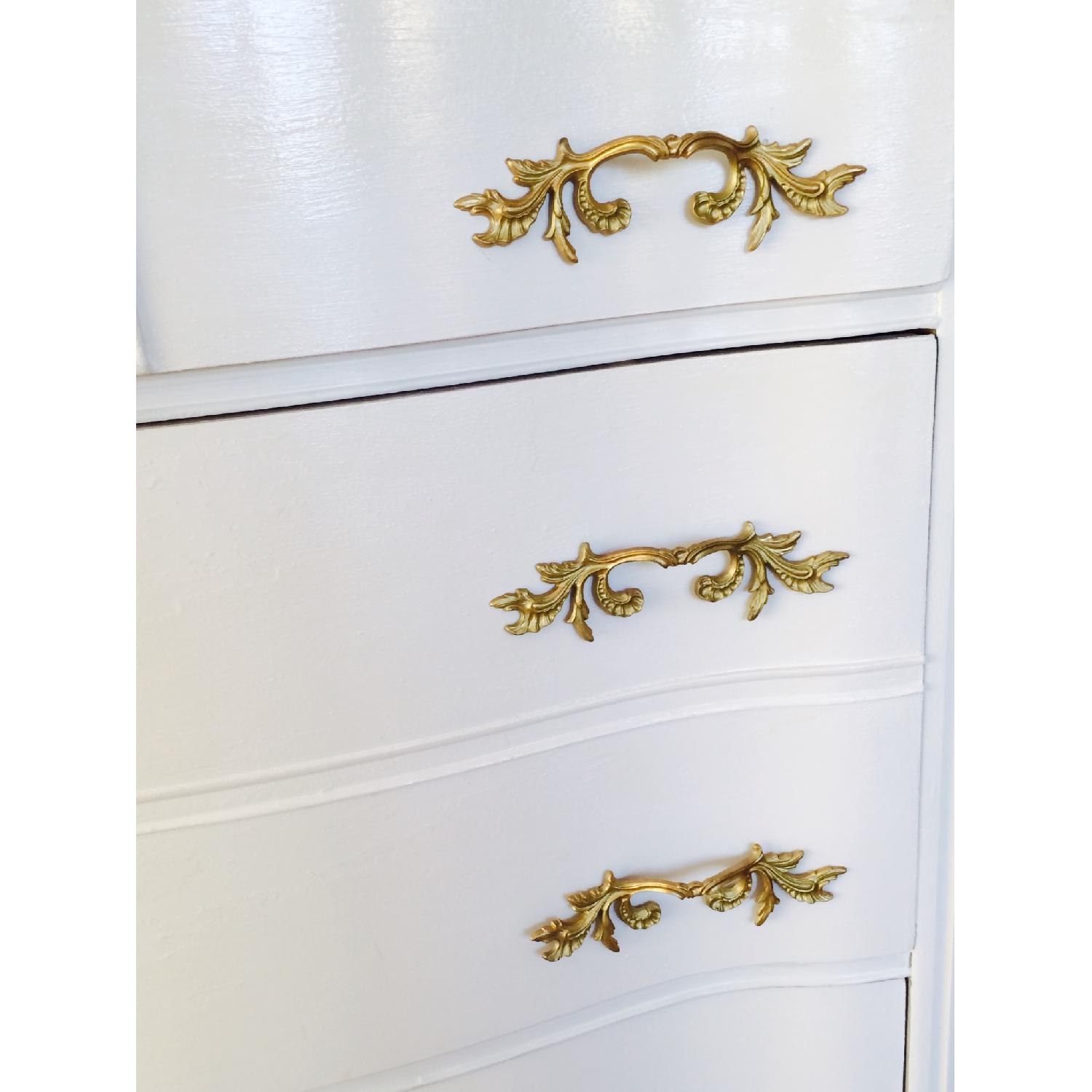 Hollywood Regency Glam Glossy White Lacquered Dresser Chest Drawer - image-1