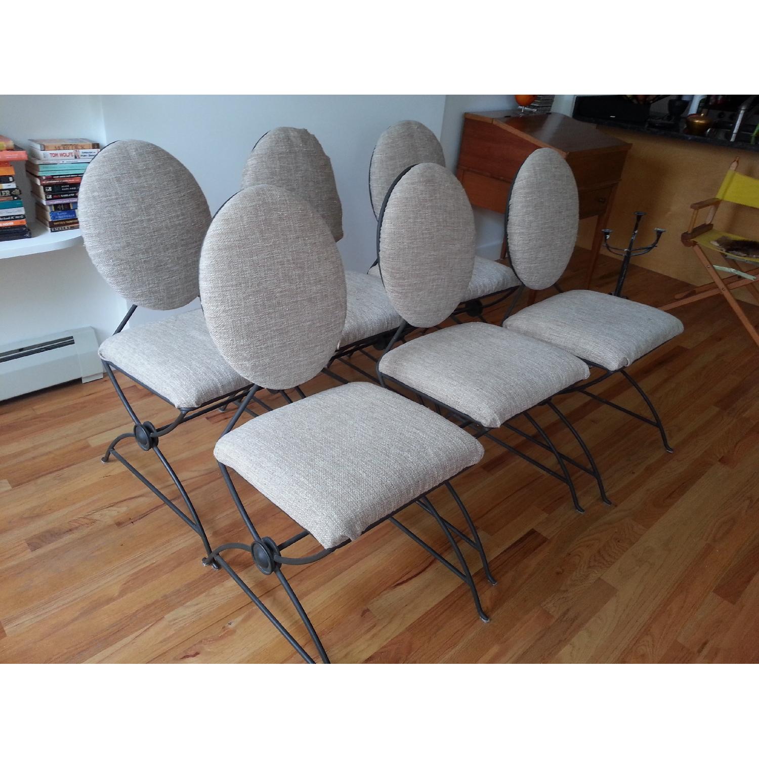 Ungaro Cast Iron Chairs w/ Fabric - image-5