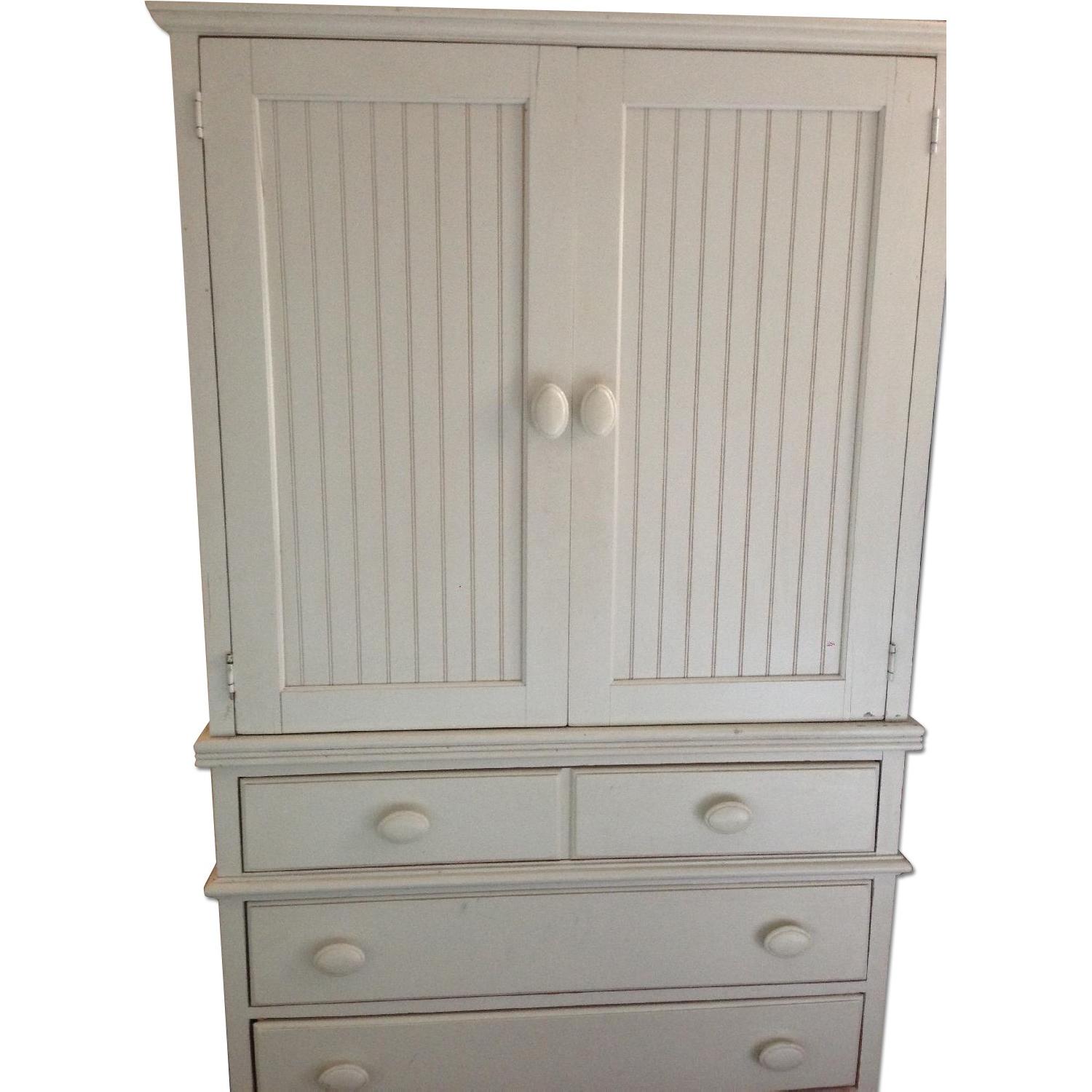 Large White Wooden Cabinet - image-0