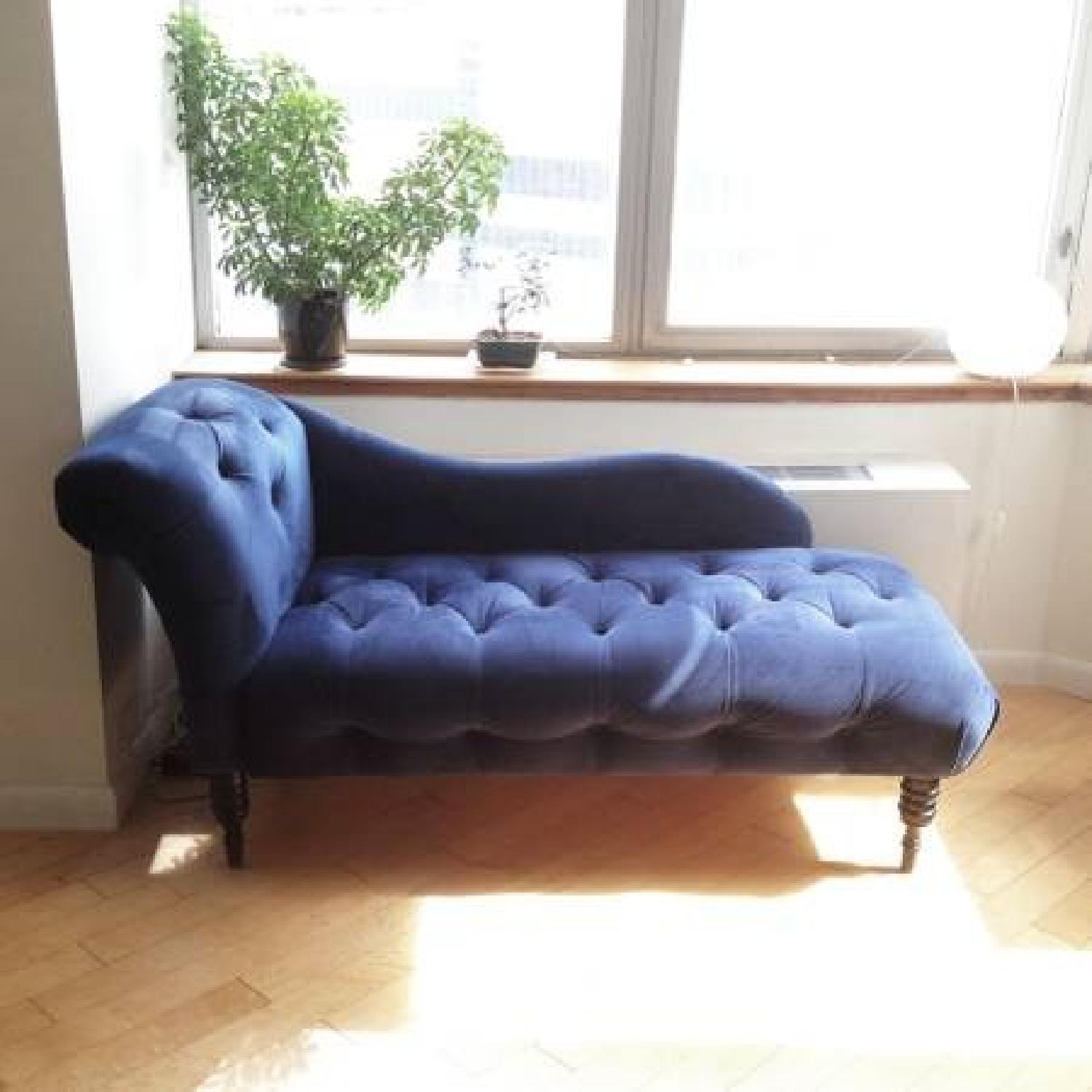 West Elm Edie Velvet Chaise - image-1