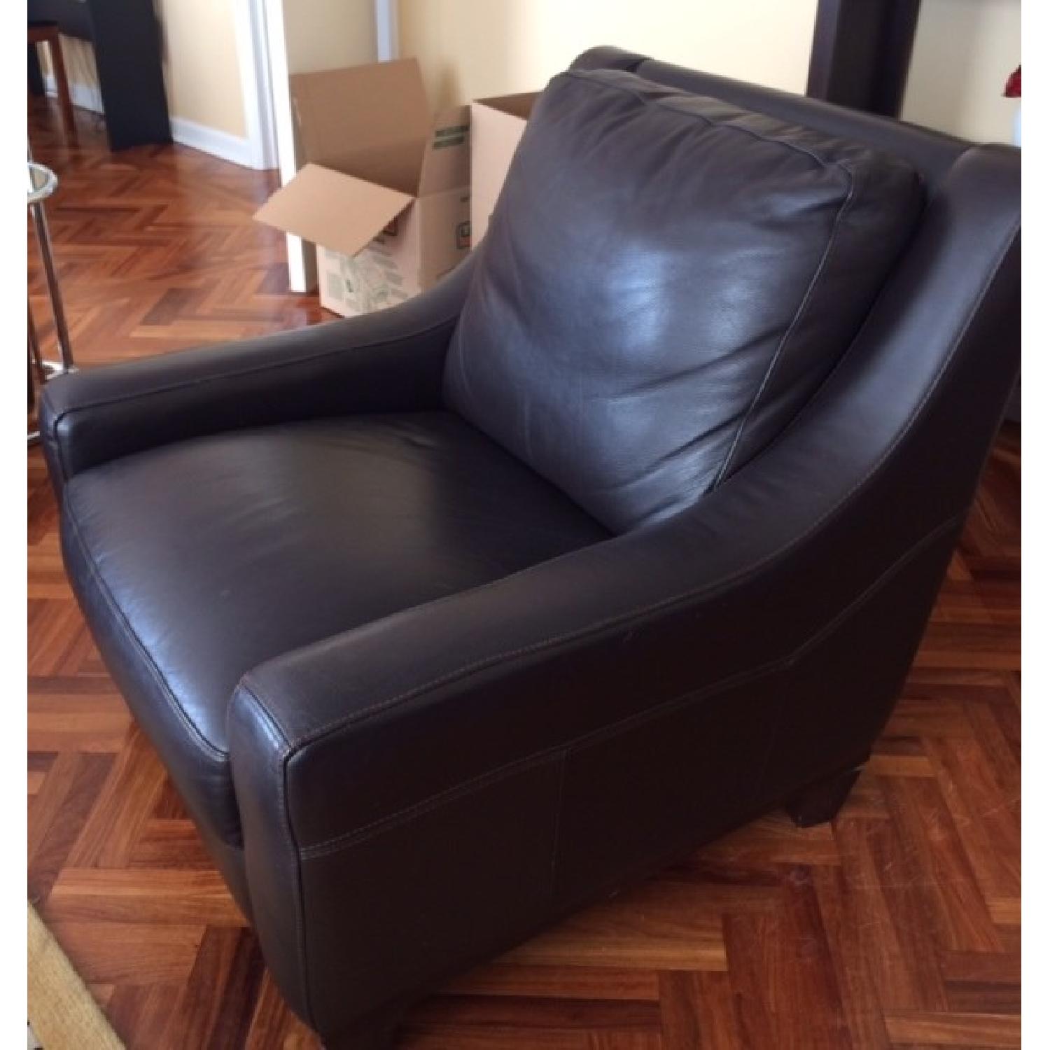 Bloomingdales Leather Sofa and Chair AptDeco