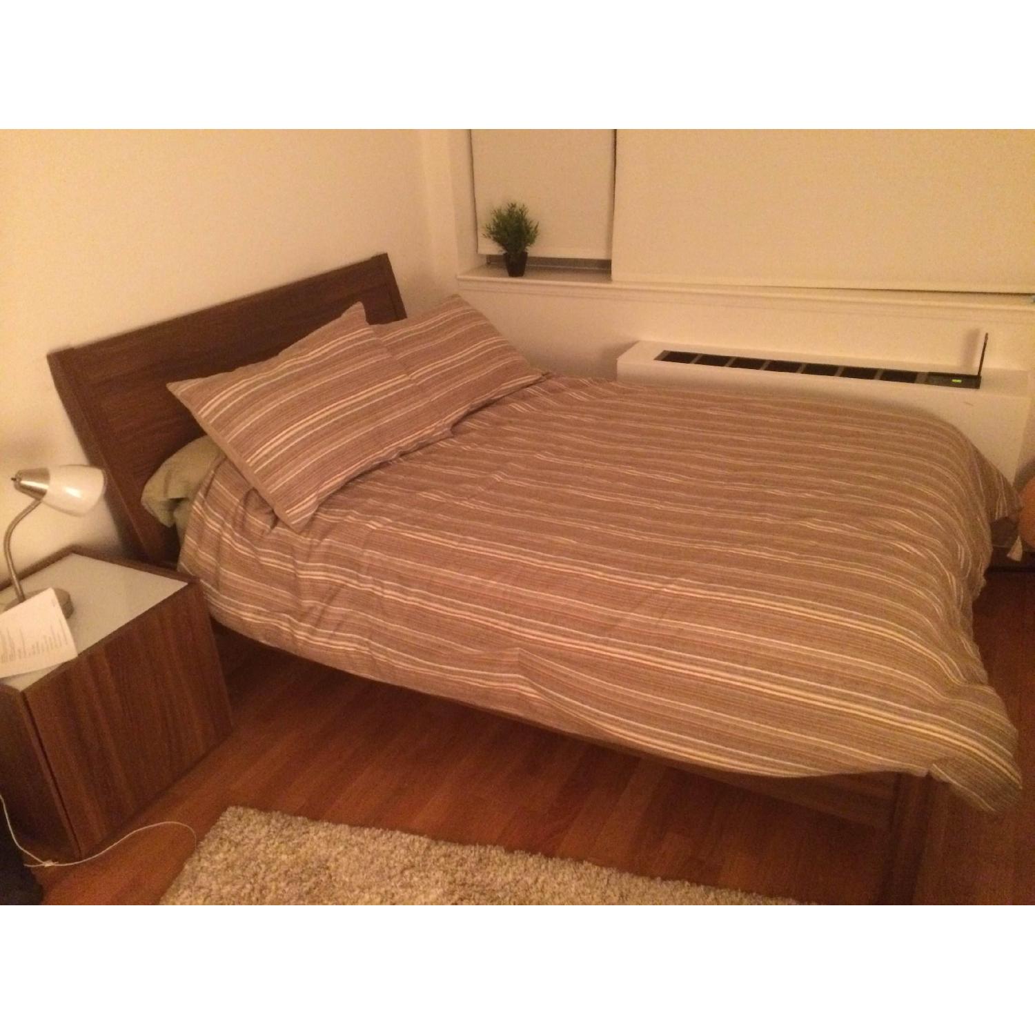 Ikea Nyvoll Medium Brown Full Bed Frame AptDeco